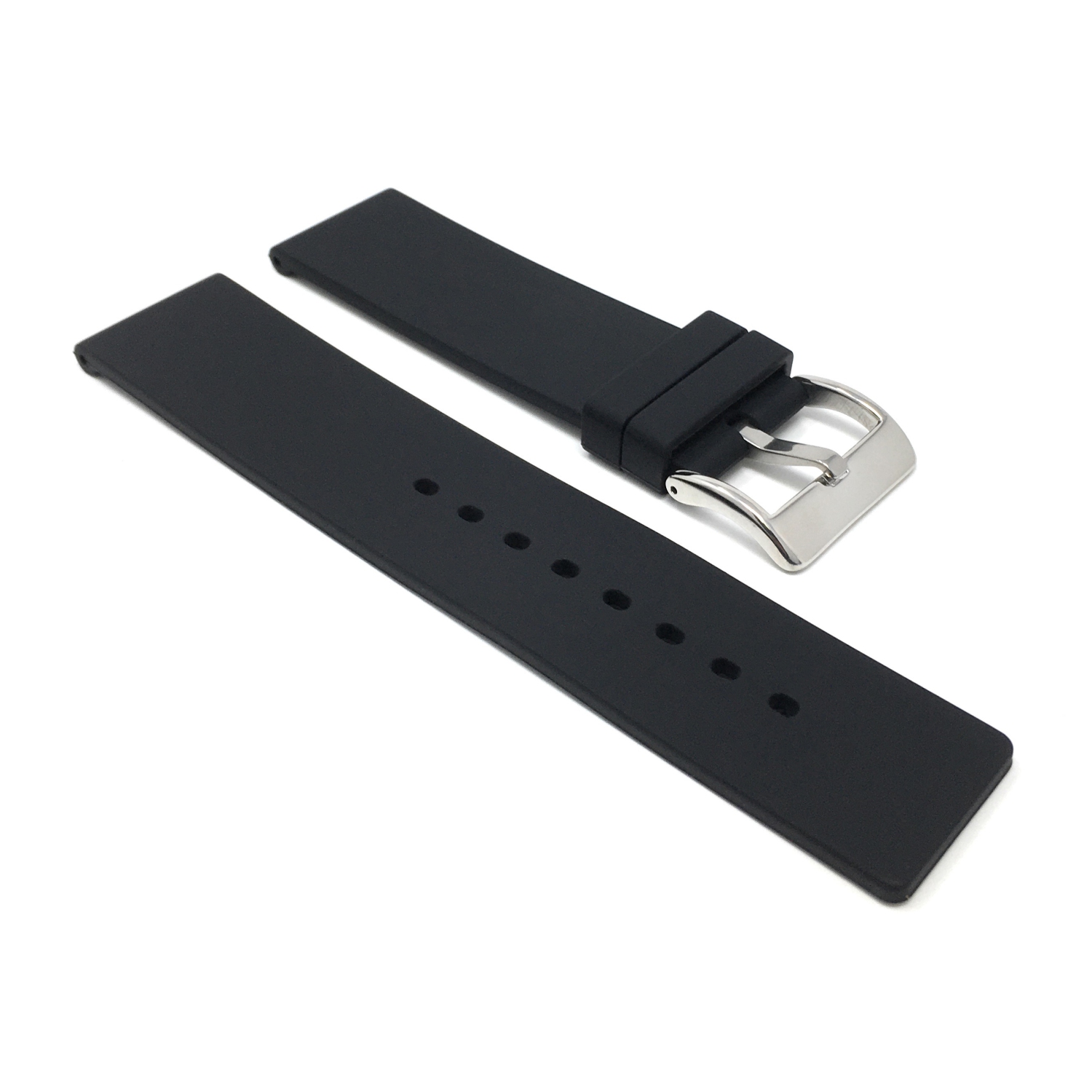 Bandini Waterproof Soft Black Rubber Silicone Smart Watch Band Strap For Amazfit Bip, U, S, Lite, GTR 42mm, GTS - 20mm, Black