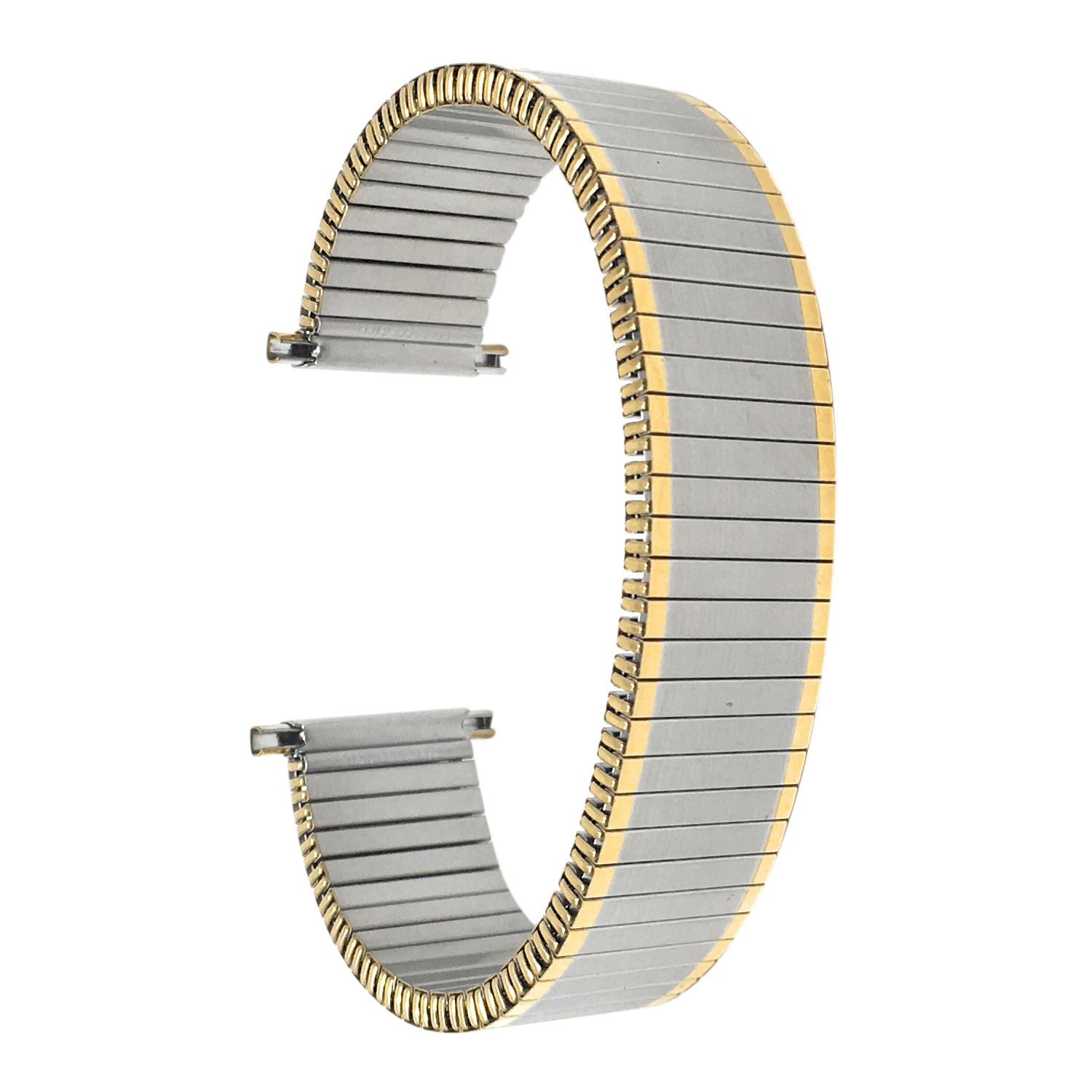 Bandini Expansion Smart Watch Band Strap, Metal Stretch Strap For Mobvoi Ticwatch E, E3, C2 - 20mm, Silver / Gold