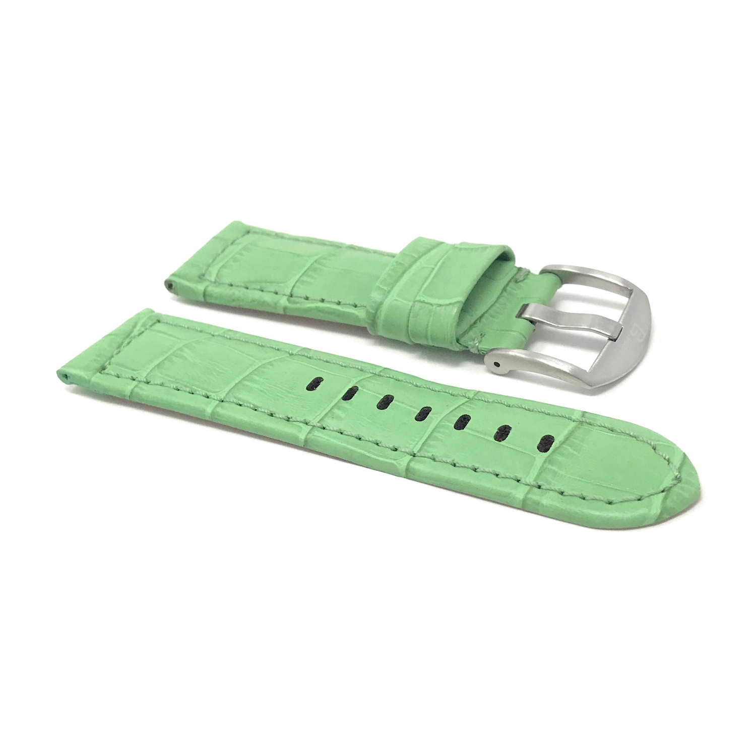 Bandini Wide Mens Alligator Pattern Leather Smart Watch Band Strap For Garmin Venu Sq - 20mm, Green