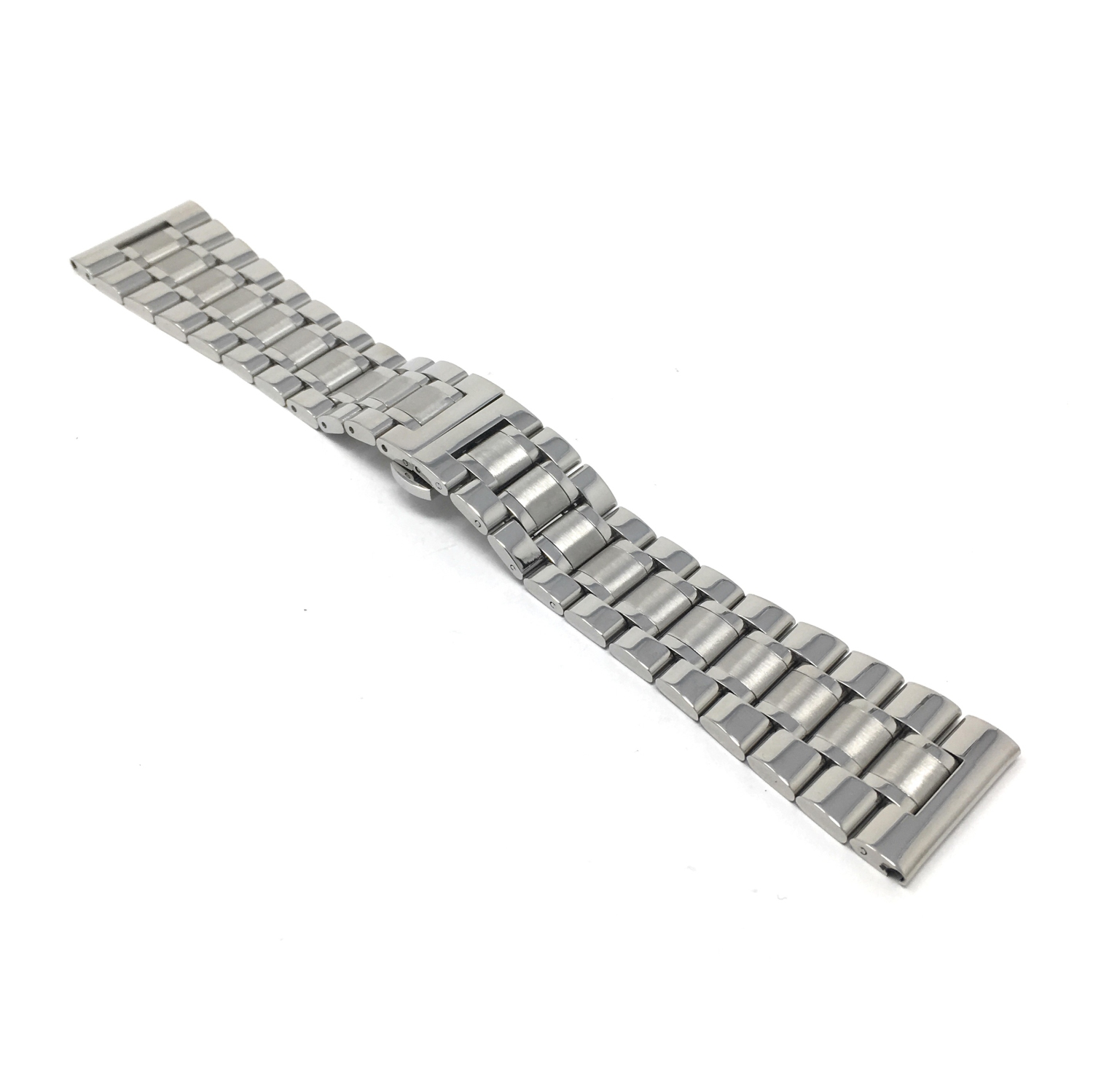 Bandini Stainless Steel Smart Watch Band Strap, Removable Links For Mobvoi Ticwatch E, E3, C2 - 20mm, Silver