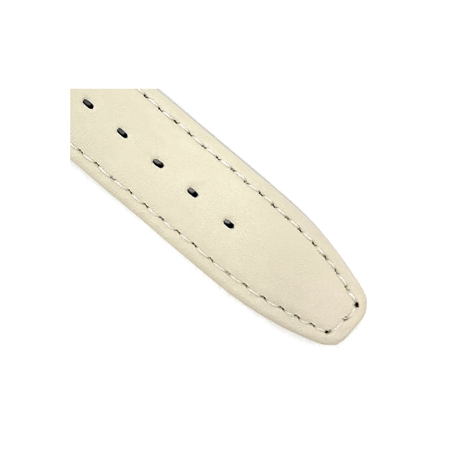 Bandini Bracelet classique mince en cuir pour montre intelligent, surpiqûre pour Garmin pourerunner, Vivoactive 4 - 22mm, Beige / Boucle Argentée