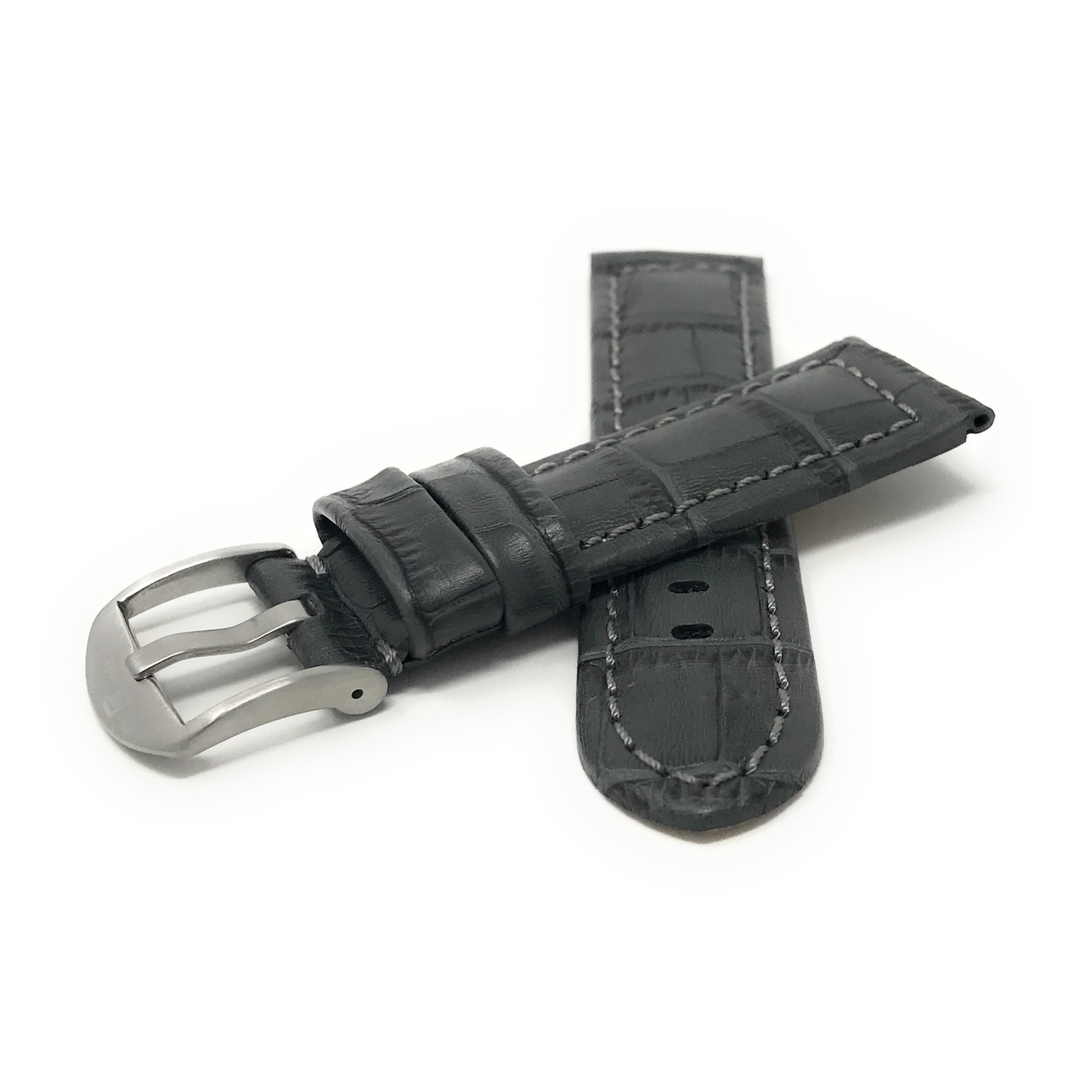 Bandini Wide Mens Alligator Pattern Leather Smart Watch Band Strap For Garmin Venu Sq - 20mm, Grey