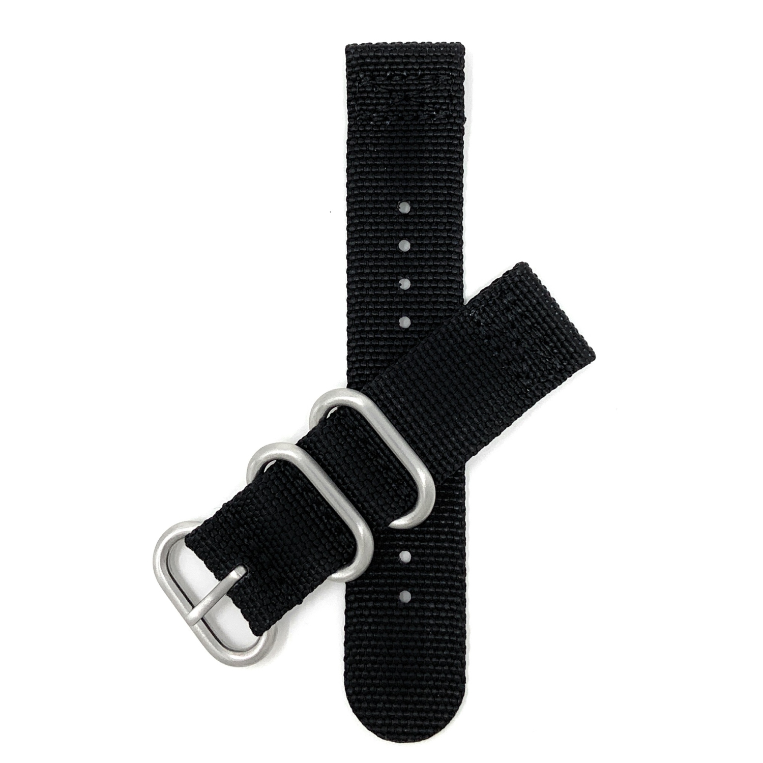 Bandini 2 Piece Nylon Zulu Smart Watch Band Strap For Oneplus Watch - 22mm, Black