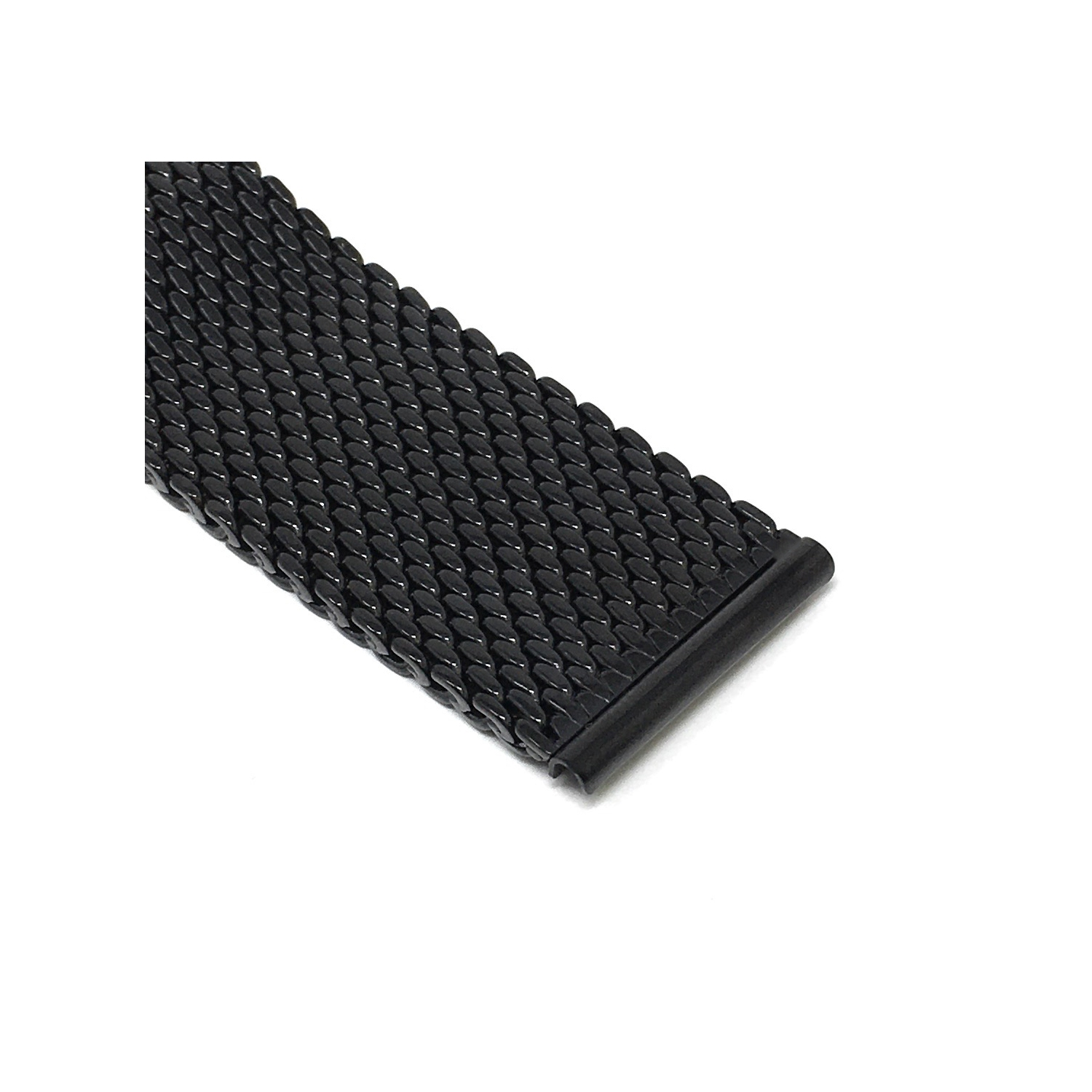 Bandini Bracelet montre épais de mailles milanaises intelligente en acier inoxydable pour hommes pour Oneplus Watch - 22mm, Noir / Boucle Argentée