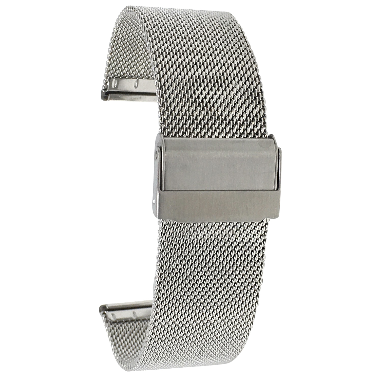 Bandini Fine Metal Mesh Smart Watch Band Strap, Stainless Steel Mesh Milanese Band For Mobvoi Ticwatch E, E3, C2 - 20mm, Silver