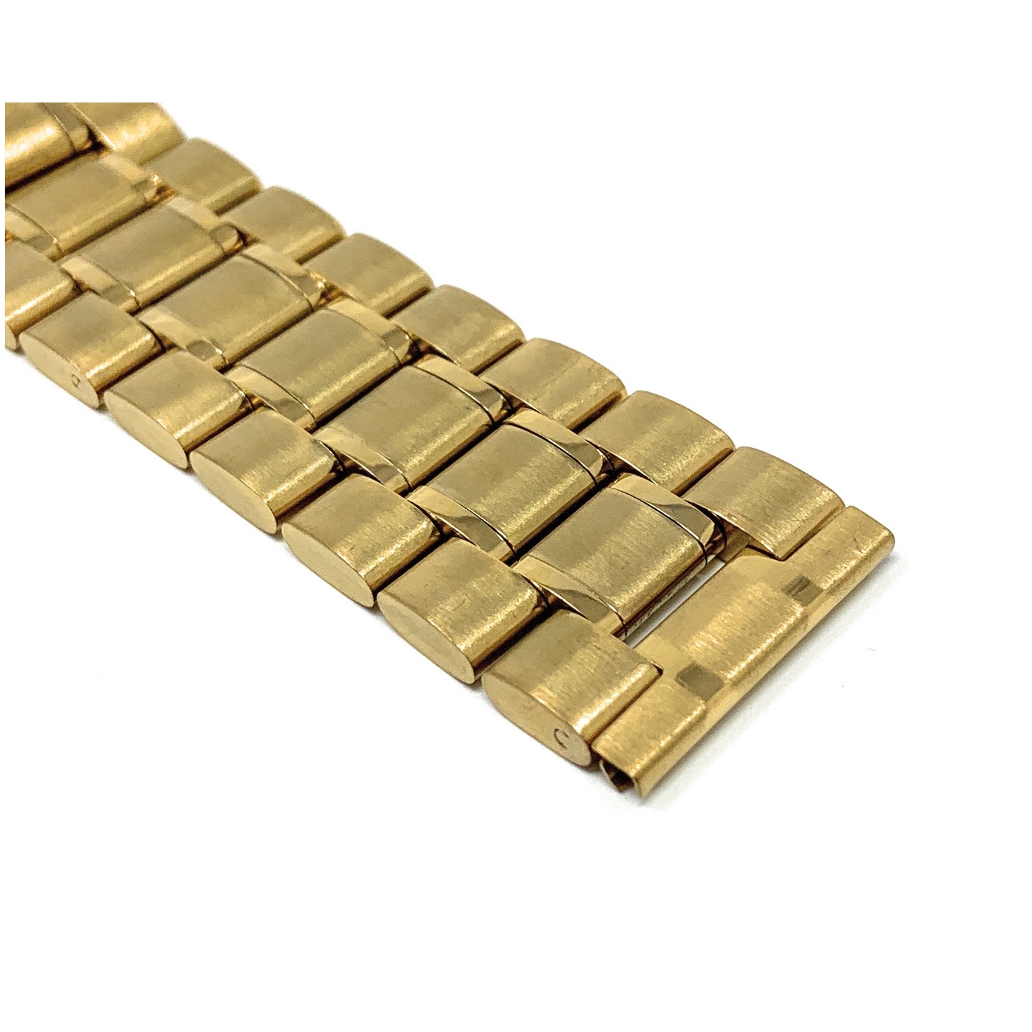 Bandini Stainless Steel Smart Watch Band Strap For Fossil Gen 6, Hybird HR Scarlette, Chartier - 18mm, Gold