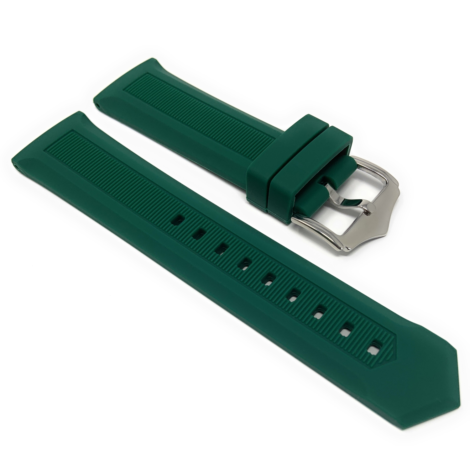 Bandini Waterproof Soft Black Rubber Silicone Smart Watch Band Strap For Garmin Venu Sq - 20mm, Green