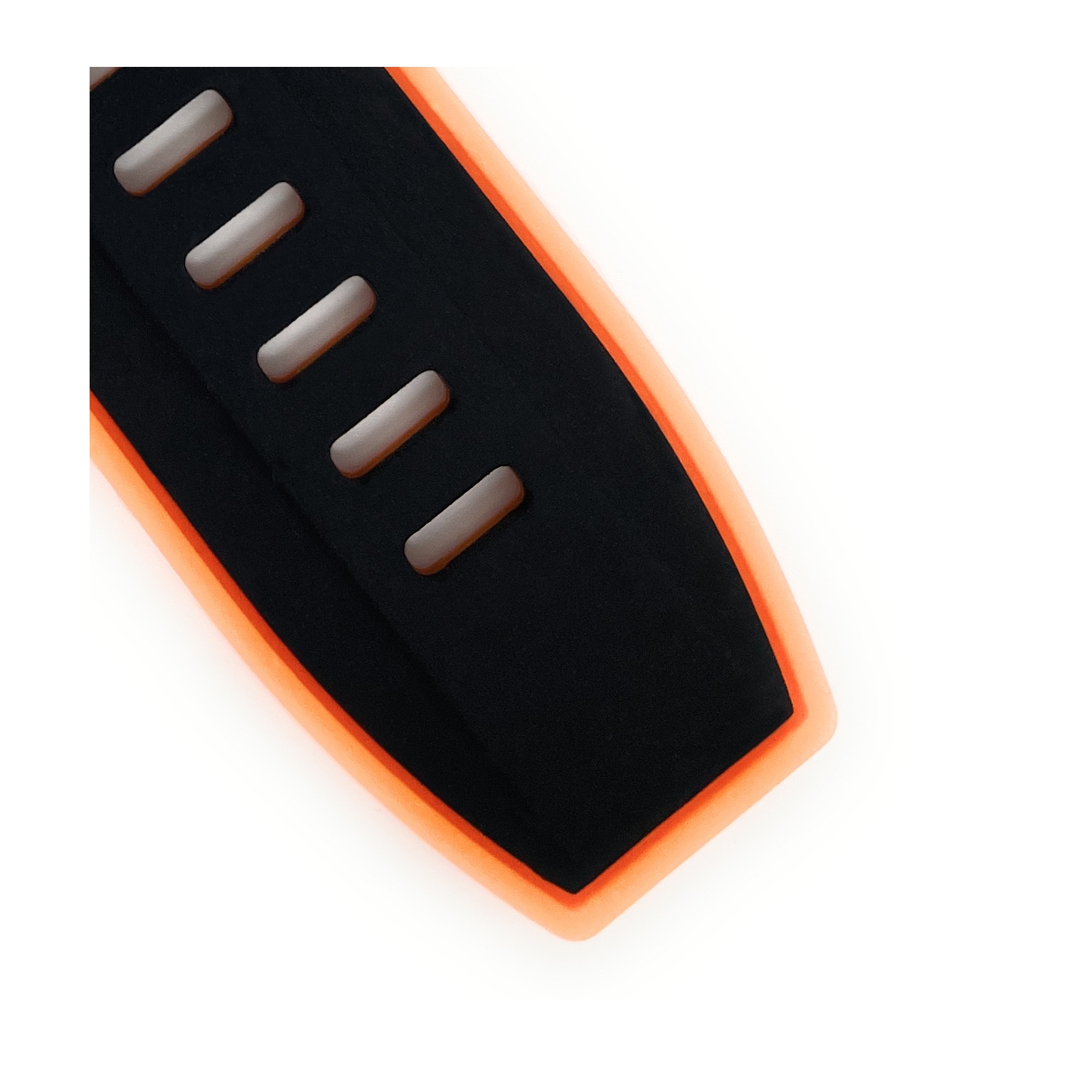 Bandini Quick Release Two-Tone Rubber Silicone Smart Watch Strap For Oneplus Watch - 22mm, Black / Orange / Silver Buckle