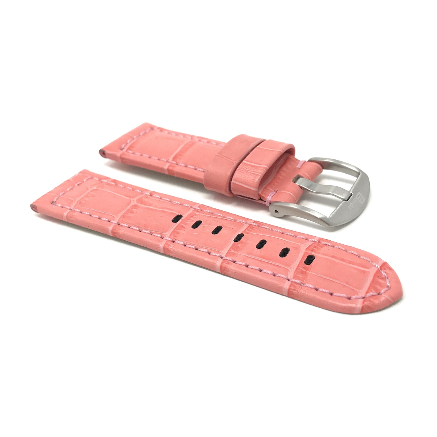Bandini Wide Mens Alligator Pattern Leather Smart Watch Band Strap For Moto360 Gen 2 and Gen 3 - 20mm, Pink