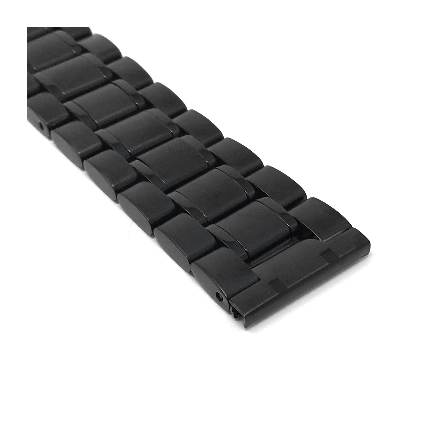 Bandini Stainless Steel Smart Watch Band Strap For Fossil Gen 6, Hybird HR Scarlette, Chartier - 18mm, Black