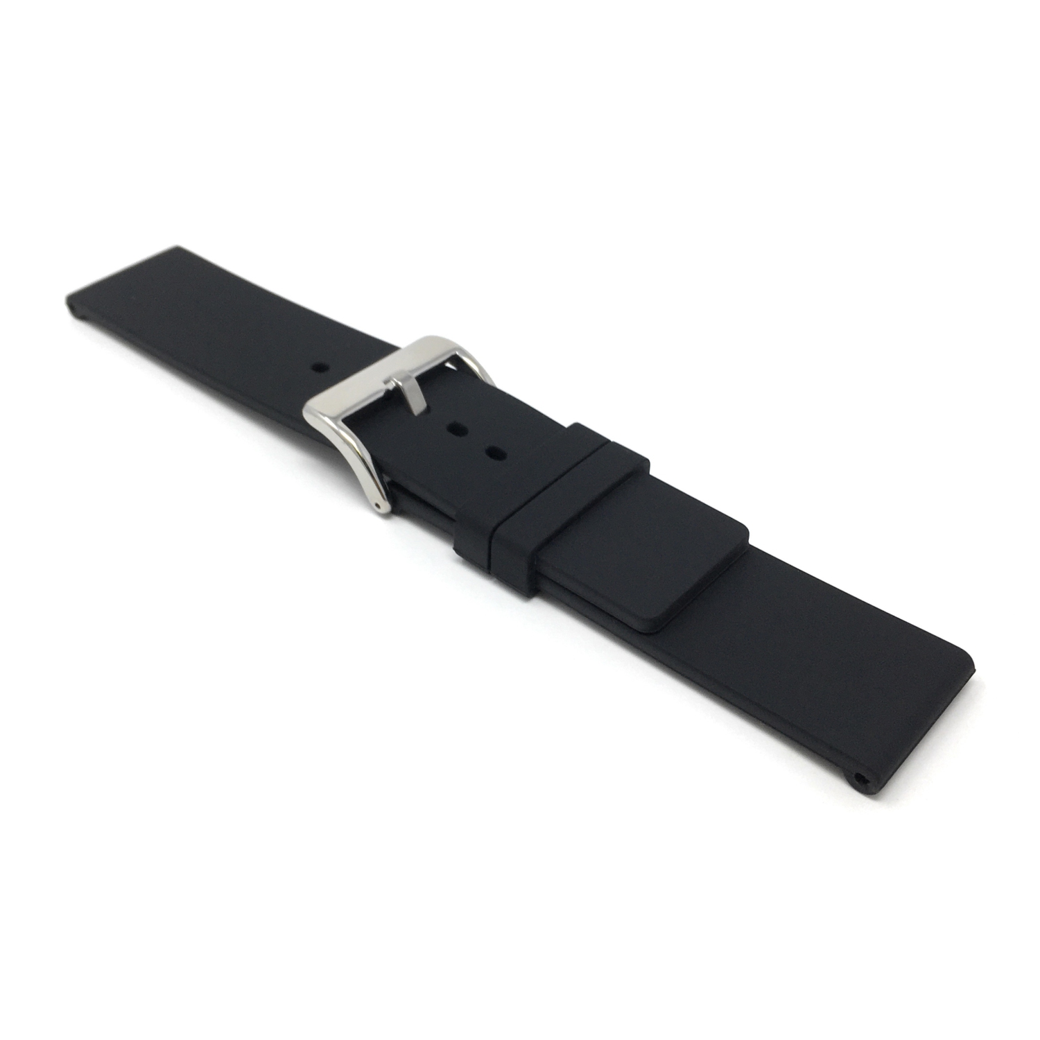 Bandini Waterproof Soft Black Rubber Silicone Smart Watch Band Strap For Garmin Forerunner, Vivoactive 4 - 22mm, Black