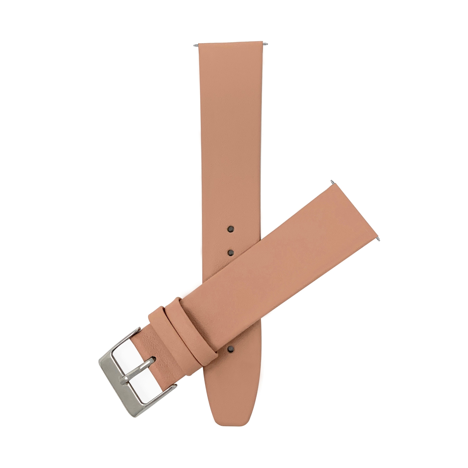 Bandini Classic Quick Release Slim Leather Smart Watch Band Strap For Garmin Venu Sq - 20mm, Blush Pink / Silver Buckle