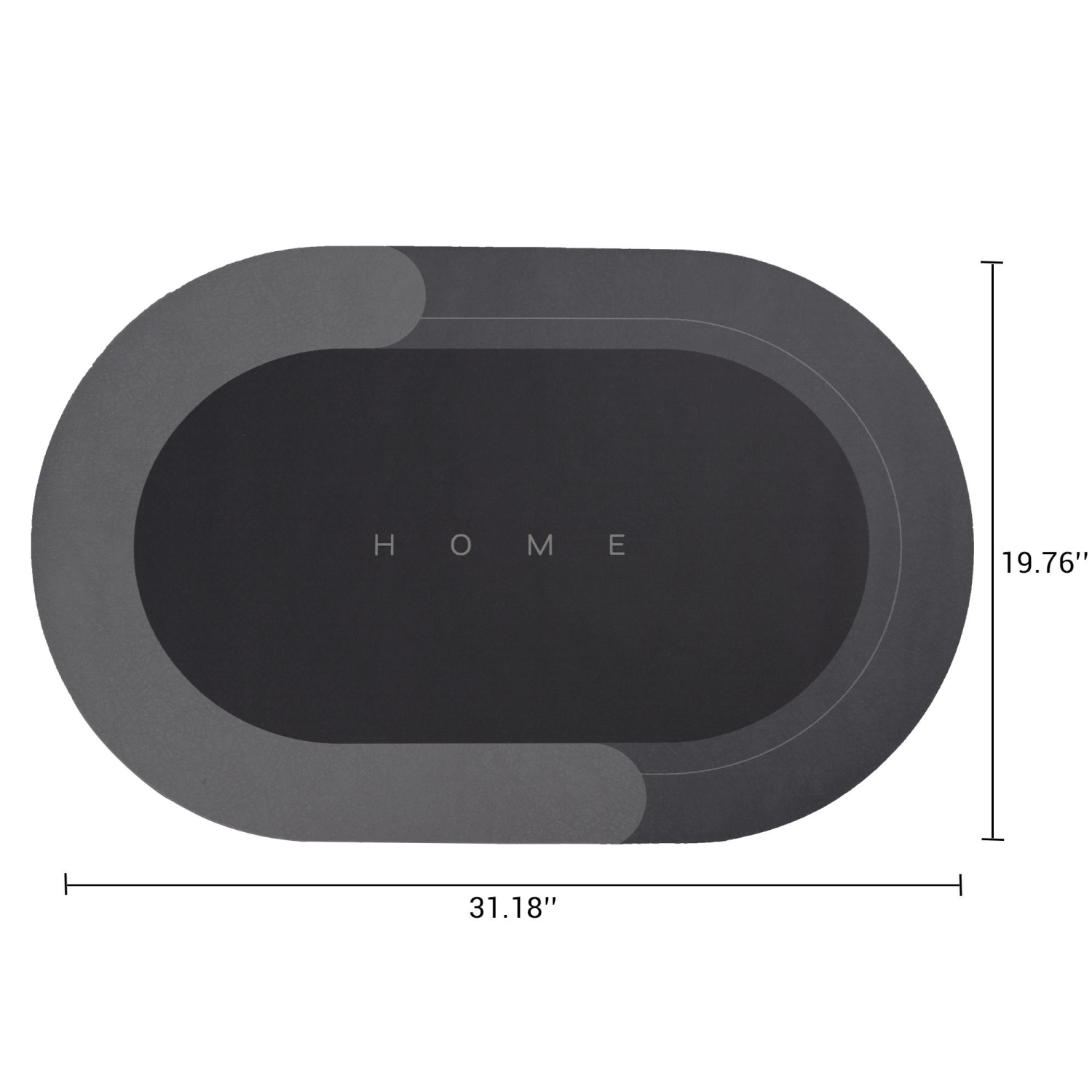 Strong Absorption and Fast Drying Diatomaceous Earth Bathroom Mat with Rubber Backed - LIVINGbasics® - Dark Grey(31.18X19.76 inch)