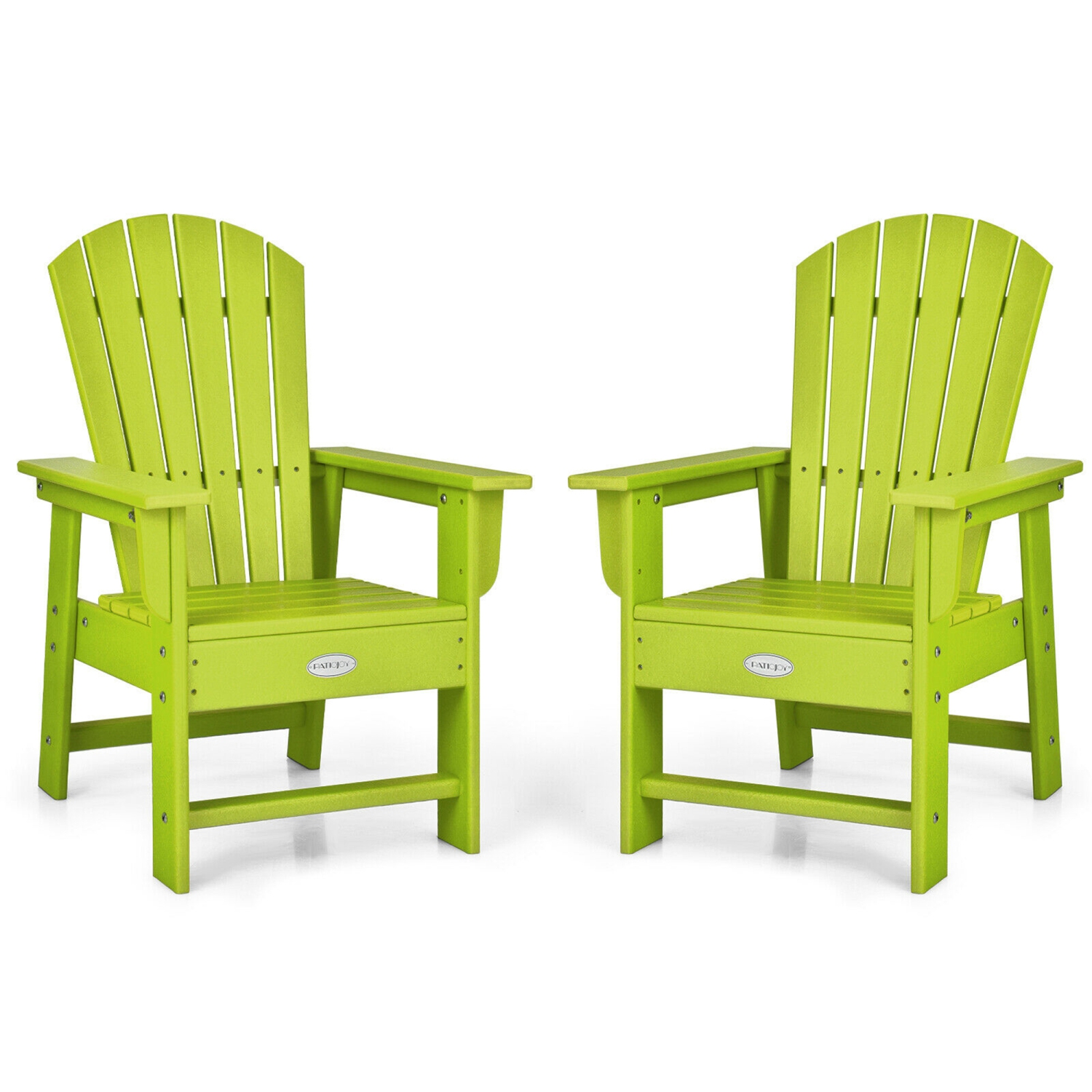 Gymax Set of 2 Kids Patio Adirondack Chair Armchair Weather Resistance Outdoor Chair