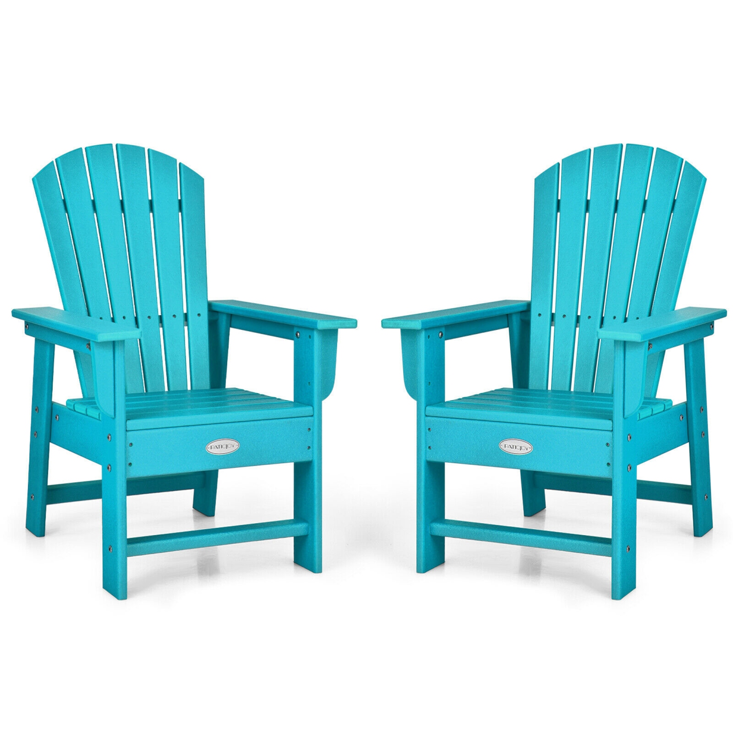 Gymax Set of 2 Kids Patio Adirondack Chair Armchair Weather Resistance Outdoor Chair