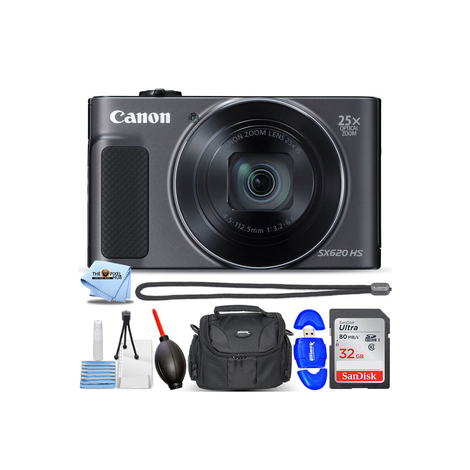 Canon PowerShot SX620 HS Digital Camera (Black) - 1072C001