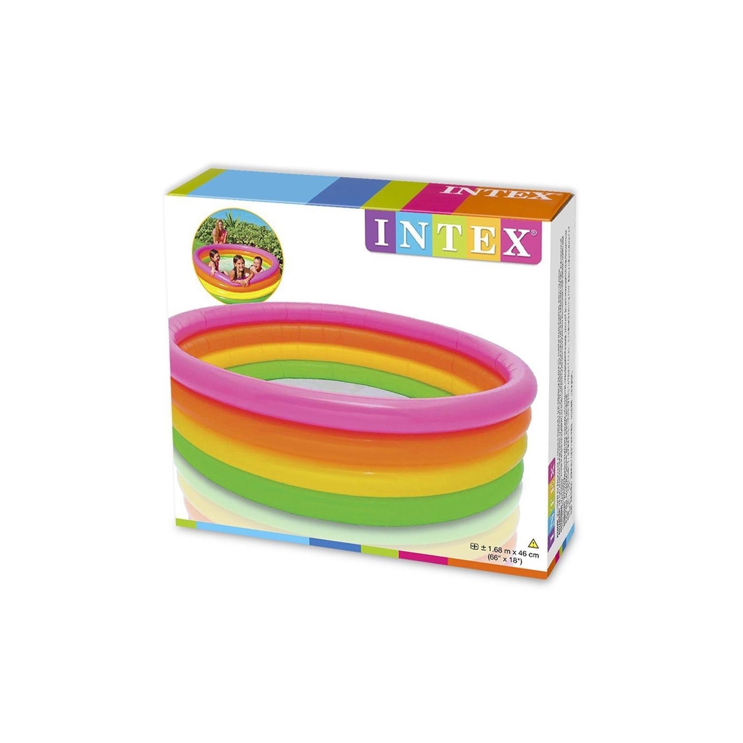 Intex - Piscine Gonflable pour Enfant, 66'' x 18'', Arc-en-Ciel