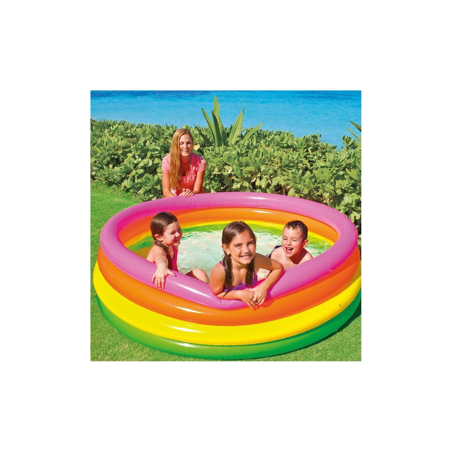 Intex - Piscine Gonflable pour Enfant, 66'' x 18'', Arc-en-Ciel