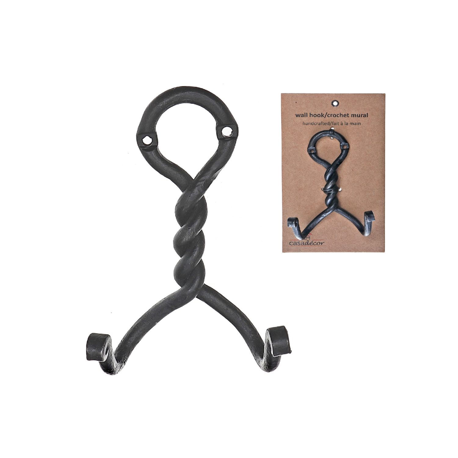 Double Twist Iron Wall Hook - Set of 4