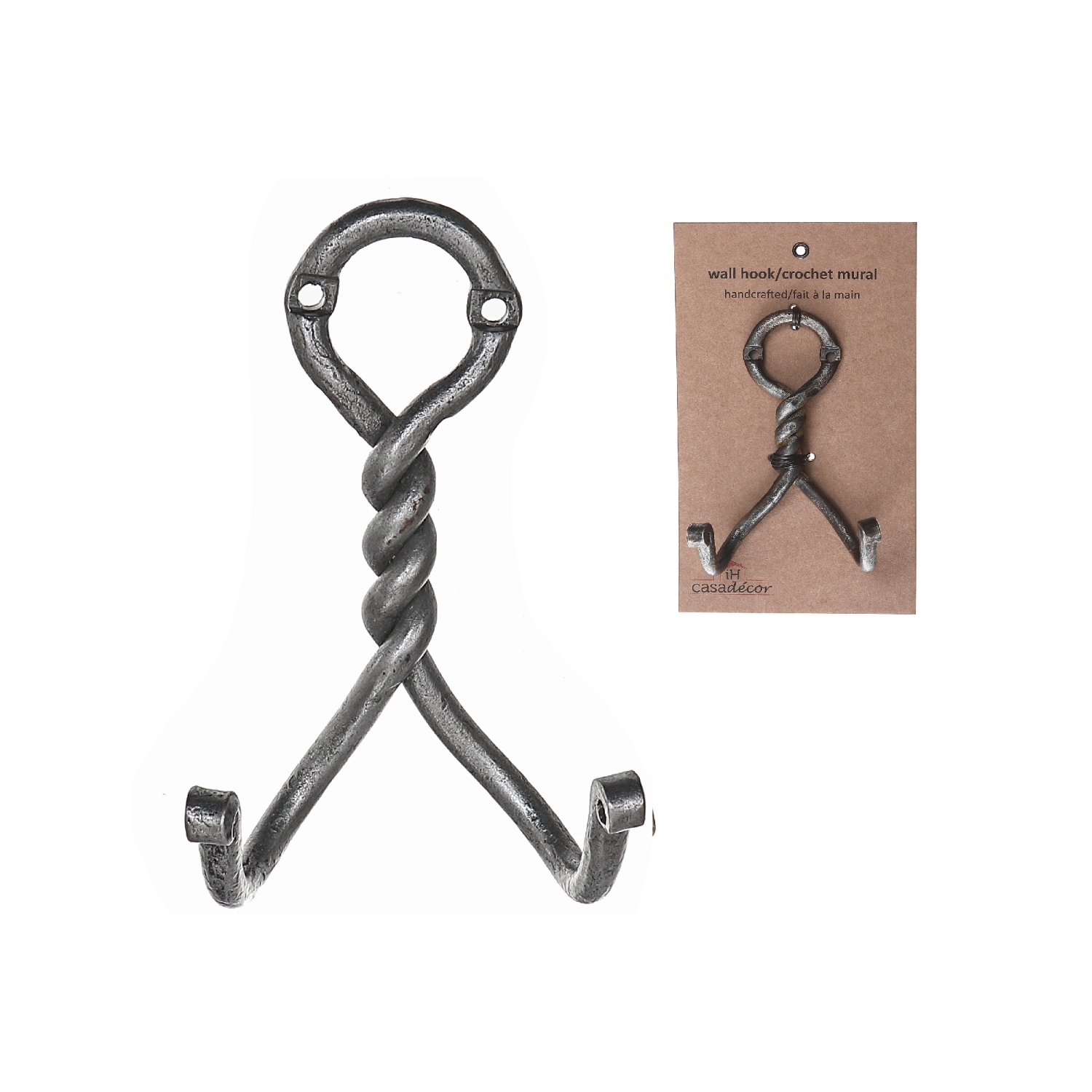 Double Twist Iron Wall Hook - Set of 4