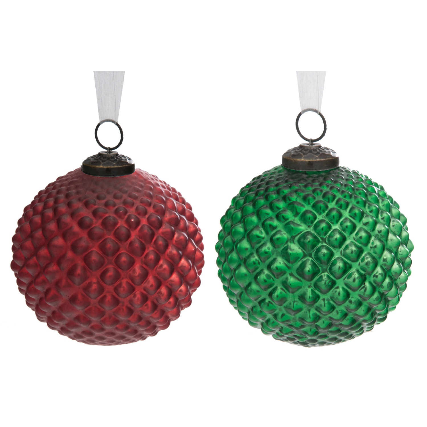 4" Glass Diamond Ornament - Set of 4