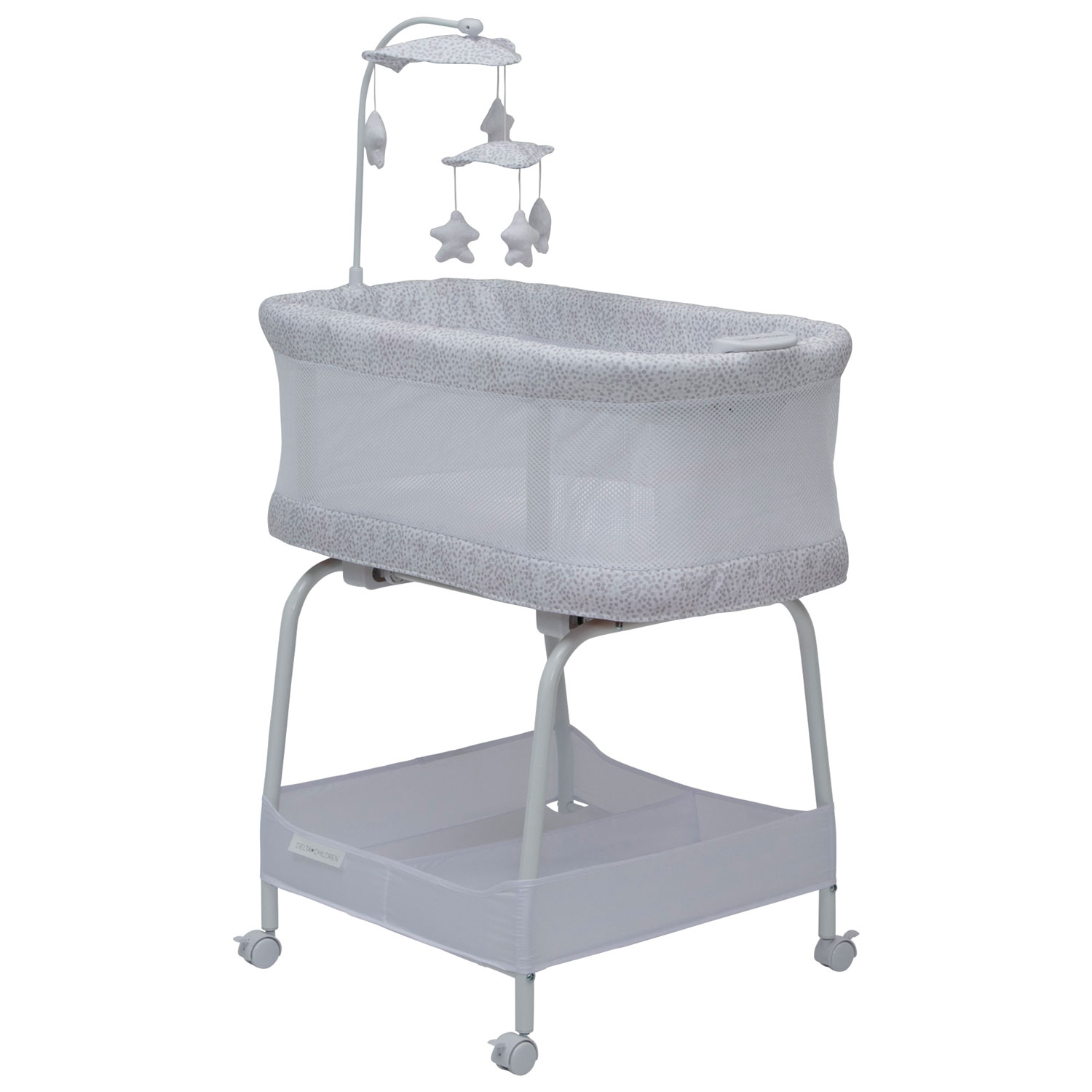 Berceau Sweet Breeze de Delta Children avec filet Airflow - Blanc/Gris