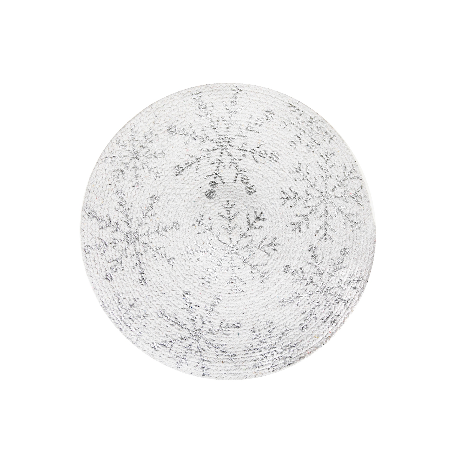 Foil Printed Snowflake Cotton Rope Placemat - Set of 12
