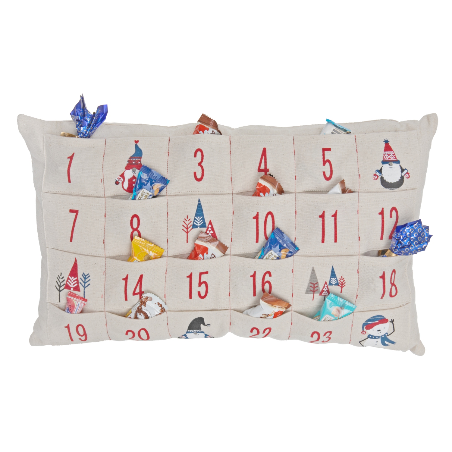Coussin Du Calendrier De L'Avent Avec 24 Poches - Ensemble De 2
