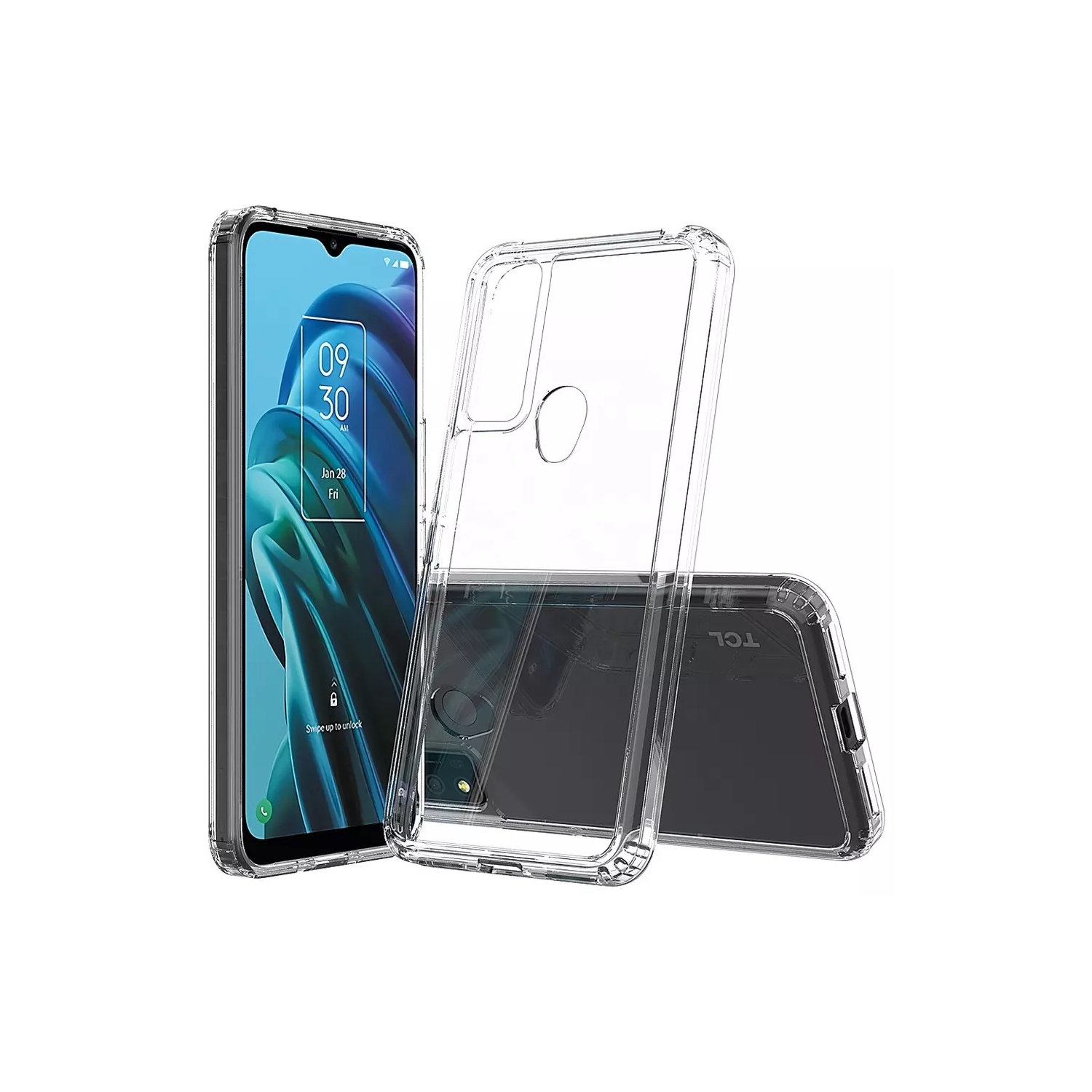 XCRS Slim Shockproof Crystal Clear Acrylic Cover with Complete overall Protection, bumper, and reinforced edges hard-shell case for TCL 30 XE 5G 6.5 inch 2022 Phone