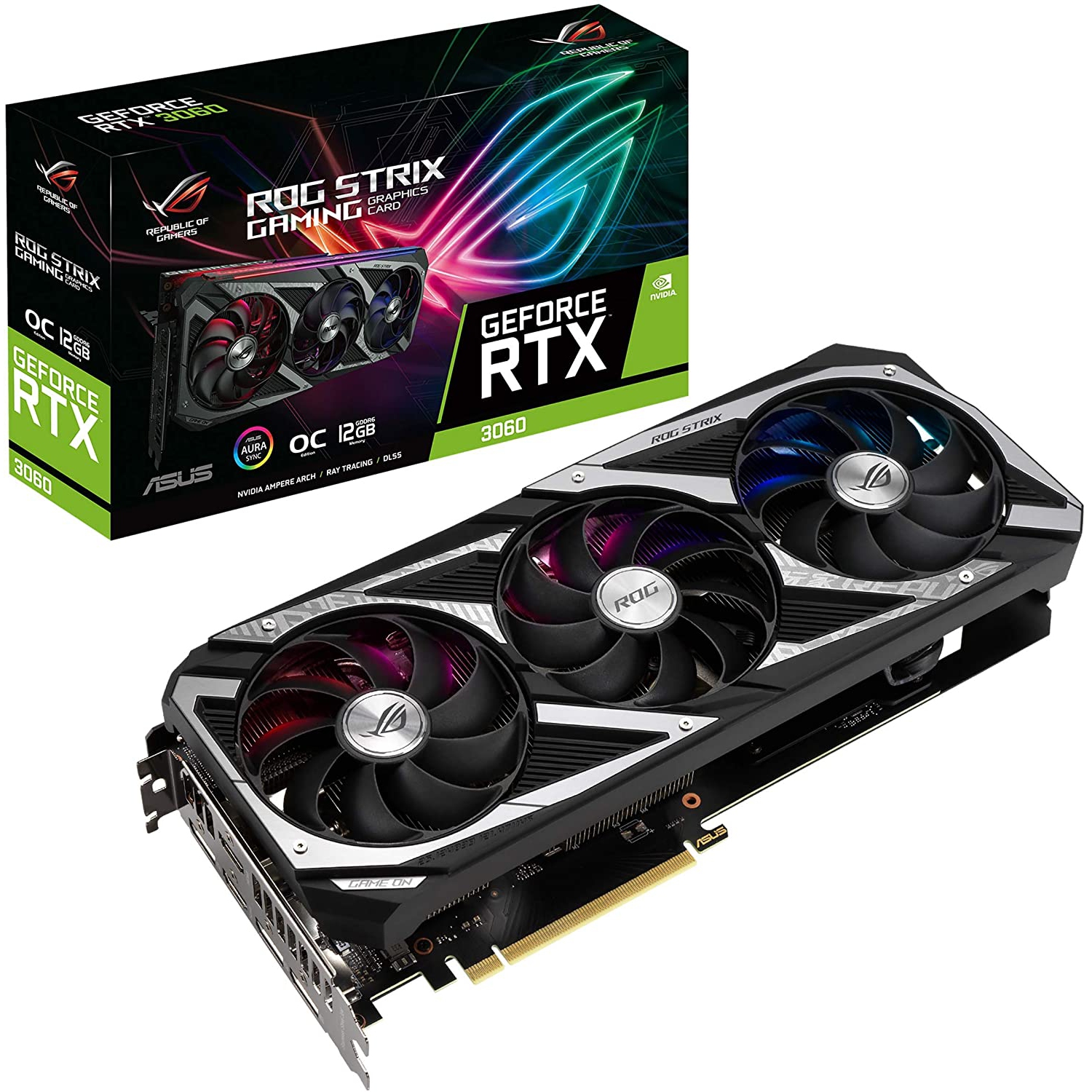 ASUS NVIDIA GeForce RTX 3060 12G ROG STRIX OC GAMING PCIe Video Card
