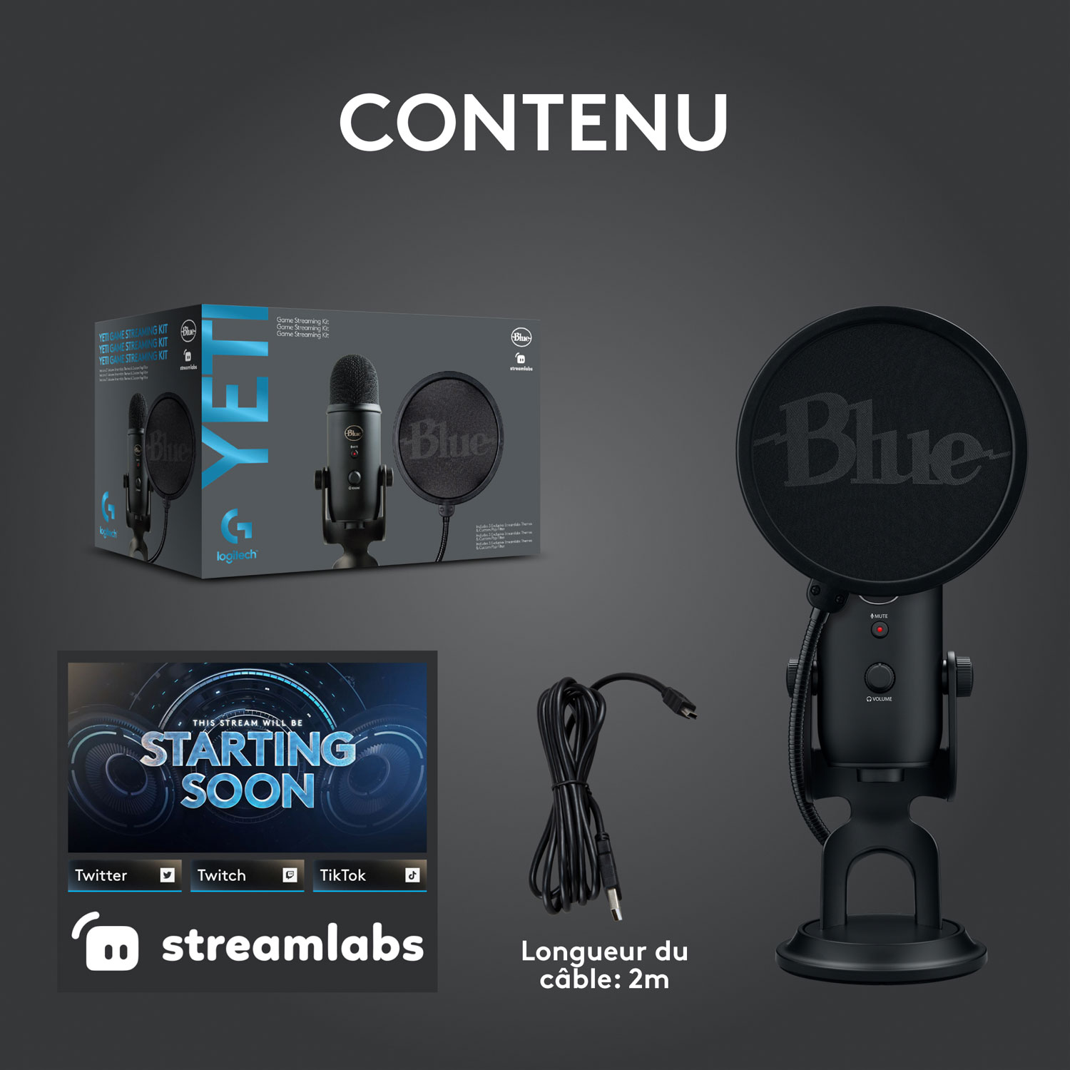 Trousse de diffusion en continu de jeu G Blue Yeti avec micro de jeu Yeti de Logitech - Exclusivité Best Buy