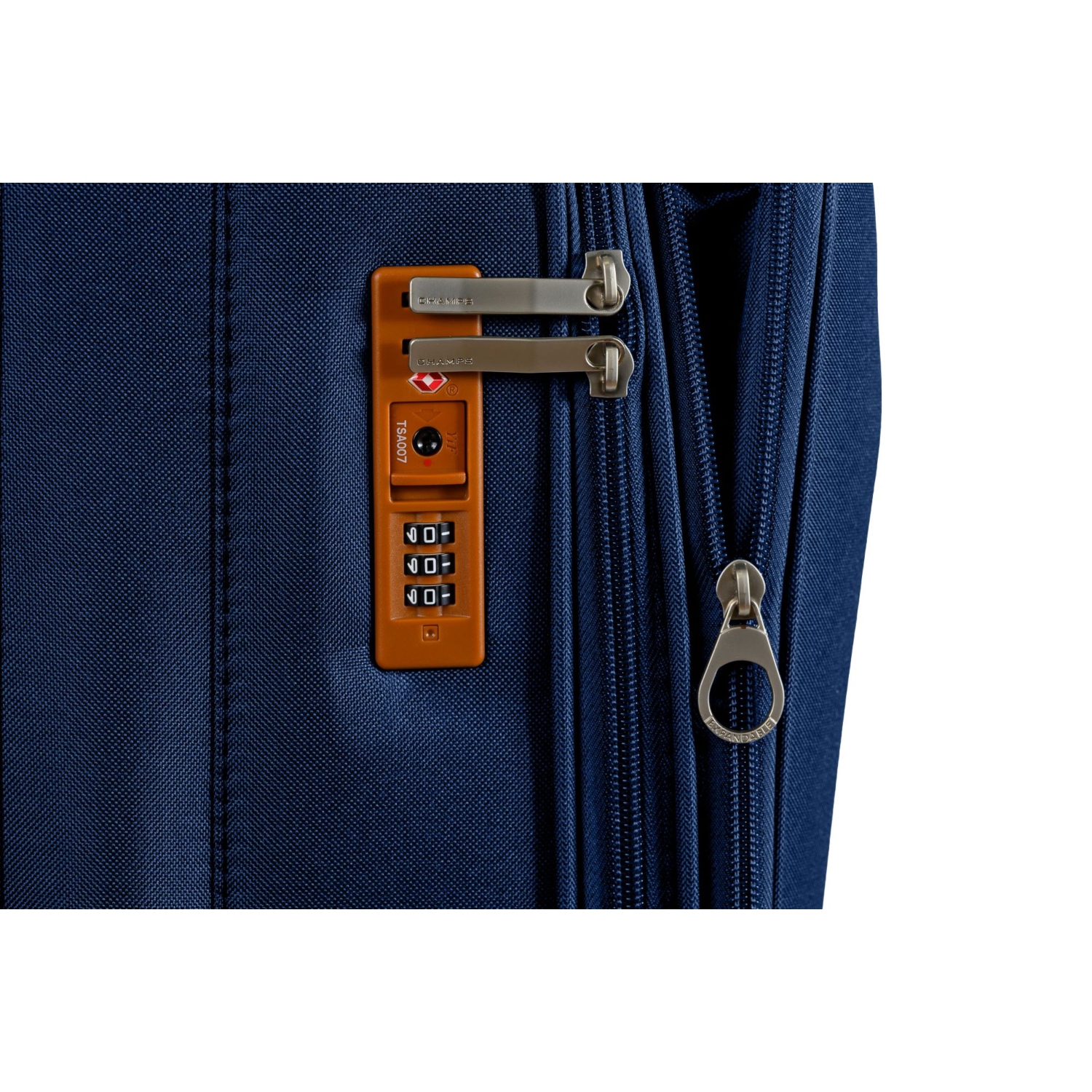 CHAMPS Classic Collection 3-Piece Soft Side 8-Wheeled Expandable Luggage Set - Navy