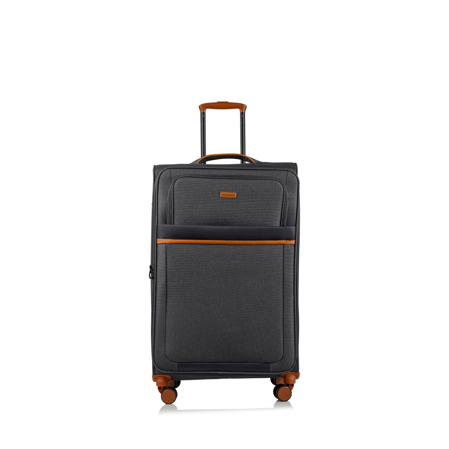 CHAMPS Classic II Collection Ultra-Light 3-Piece Soft Side 8-Wheeled Expandable Luggage Set - Grey