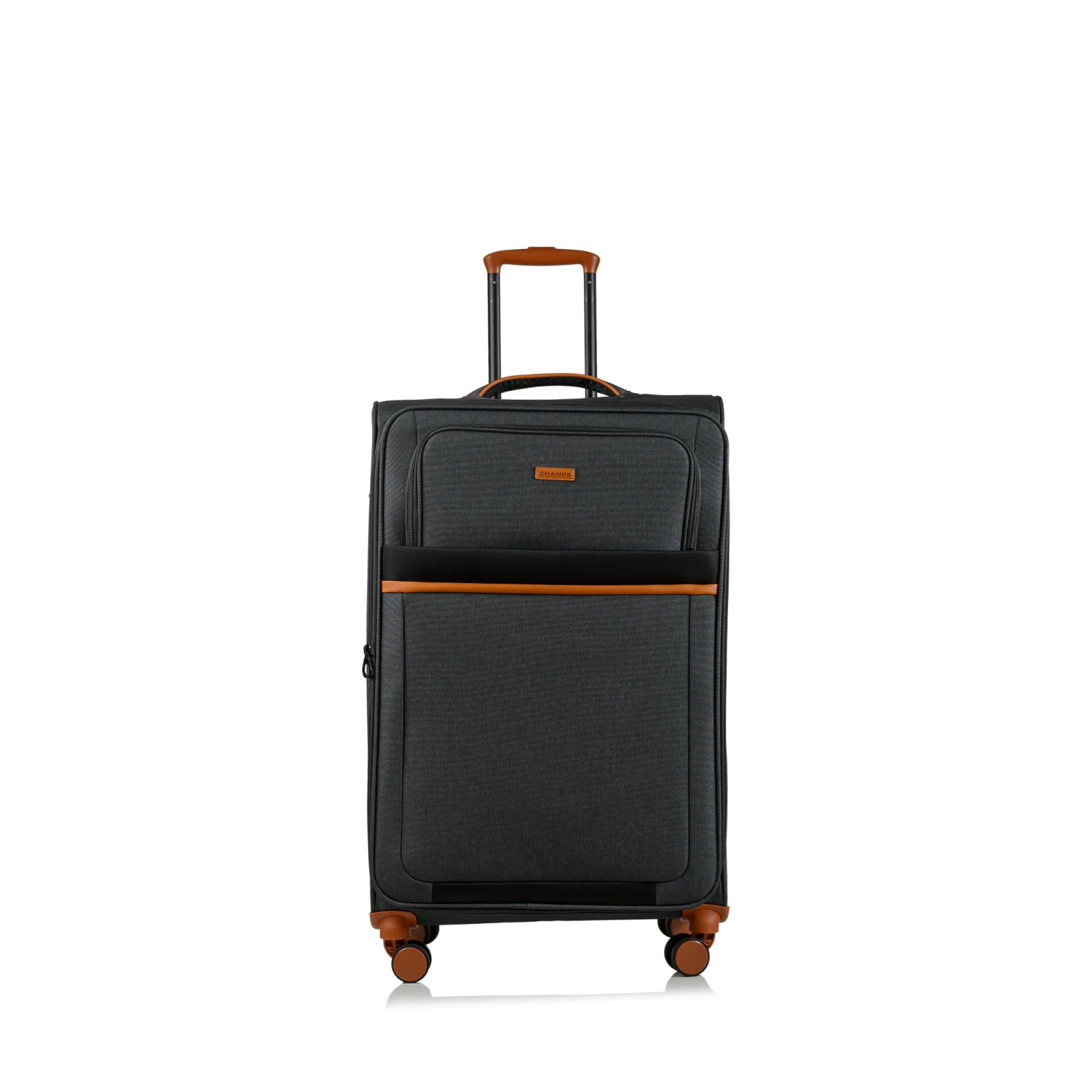 CHAMPS Classic II Collection Ultra-Light 3-Piece Soft Side 8-Wheeled Expandable Luggage Set - Black