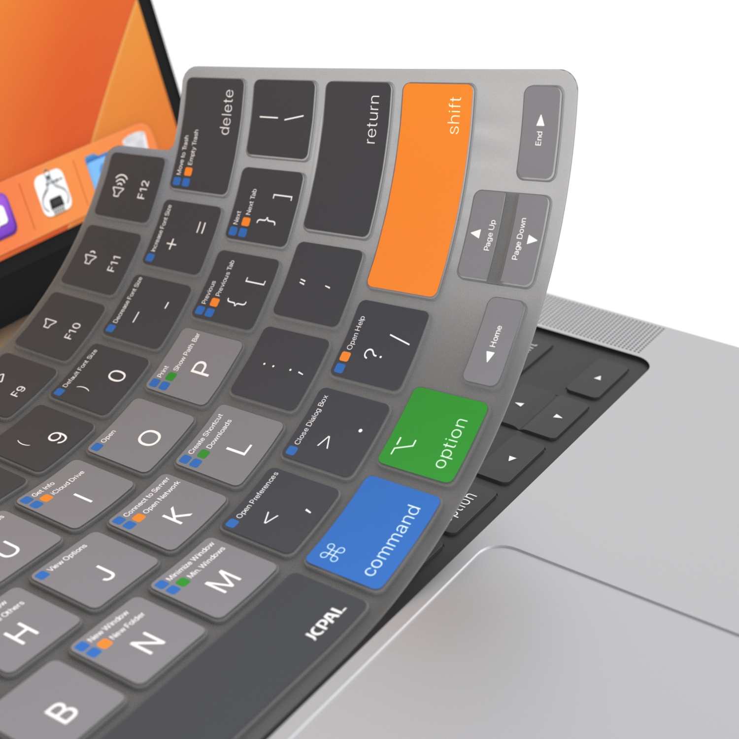JCPal VerSkin Apple MacOS Shortcuts Keyboard Protector for MacBook Air 13" & MacBook Pro 14" and 16" (M1 2021/ M2 2023 Models)