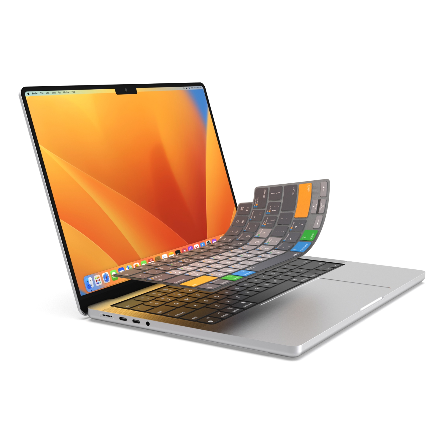 JCPal VerSkin Apple MacOS Shortcuts Keyboard Protector for MacBook Air 13" & MacBook Pro 14" and 16" (M1 2021/ M2 2023 Models)