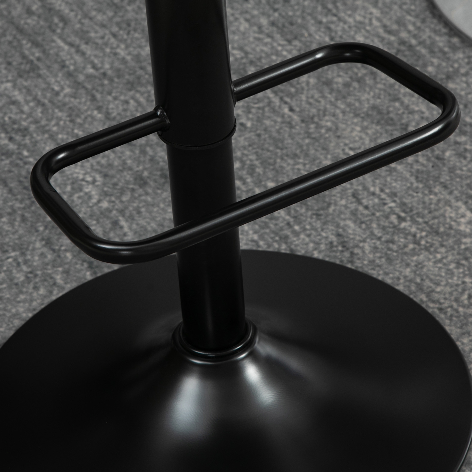 HOMCOM Adjustable Bar Stools Set of 2, Swivel Tufted PU Leather Barstools with Footrest, Back and Large Base, Upholstered Bar Chairs for Kitchen