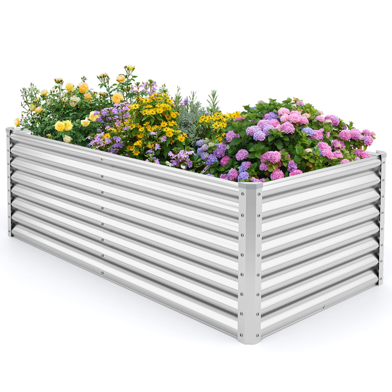 Gymax Raised Garden Bed Large Metal Planter Box Kit for Vegetable Herb 6' x 3' x 2'