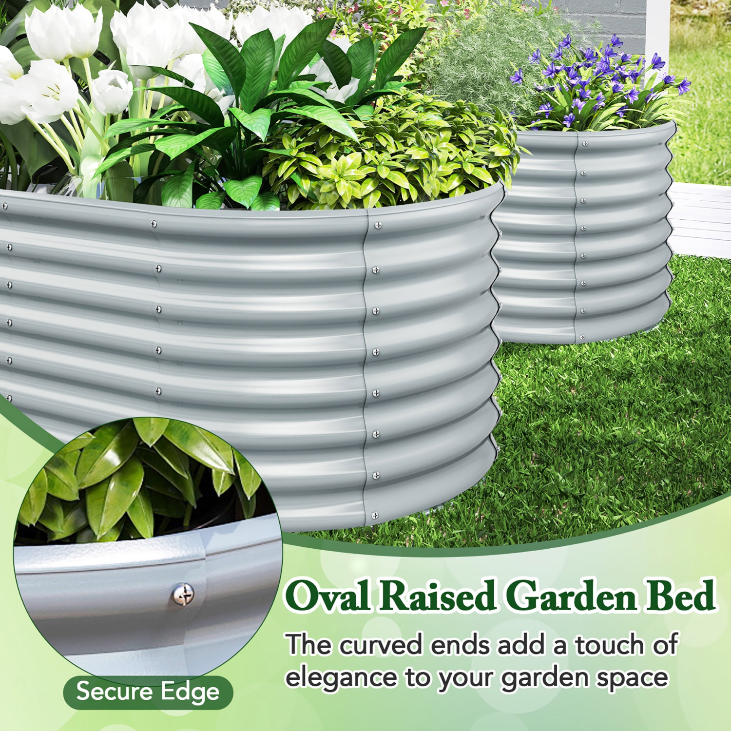 Gymax Raised Garden Bed Kit Planter Raised Garden Boxes Outdoor 62'' x 32'' x 32''