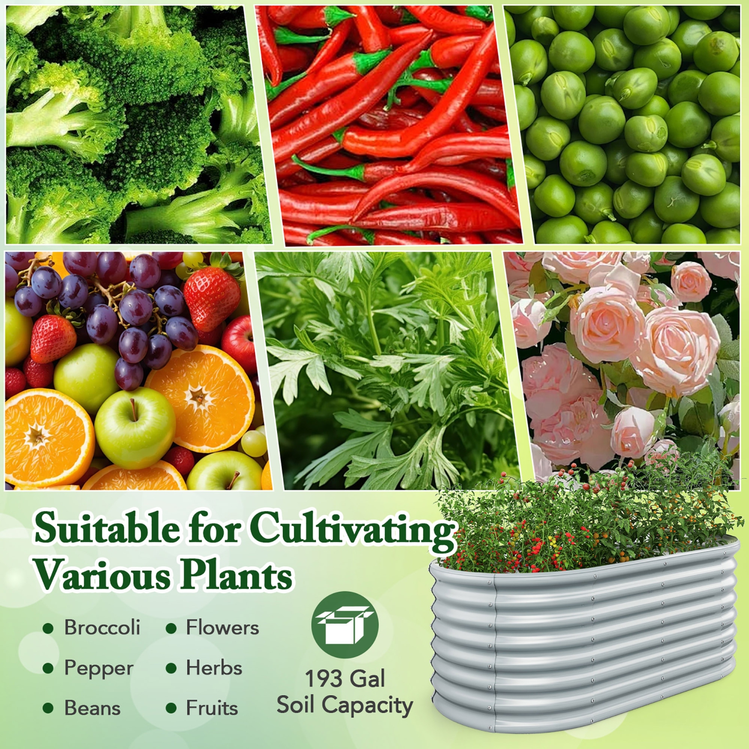 Gymax Raised Garden Bed Kit Planter Raised Garden Boxes Outdoor 62'' x 32'' x 32''