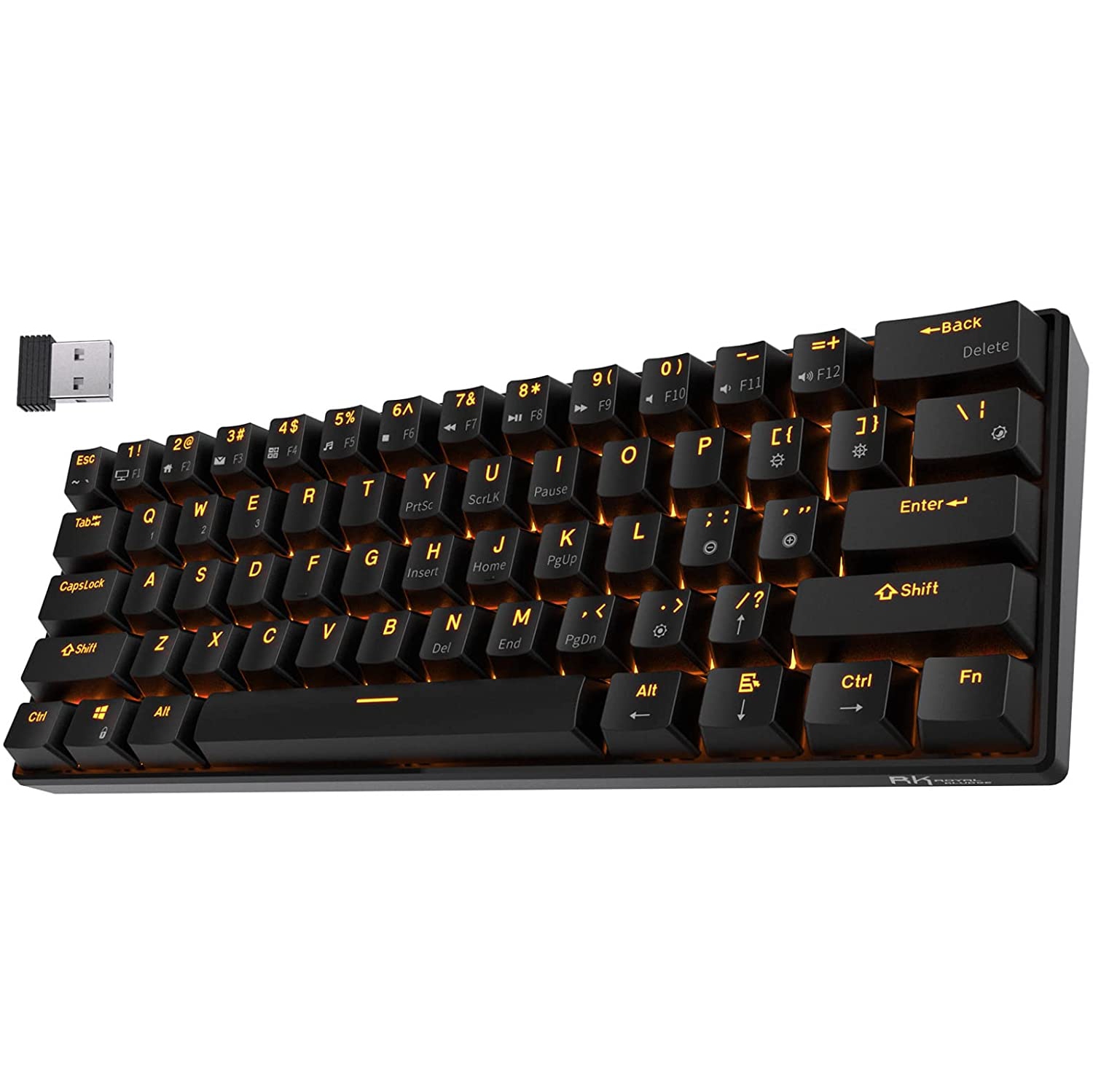 Open Box - RK ROYAL KLUDGE RK61 Wireless 60% Triple Mode BT5.0/2.4G/USB-C Mechanical Keyboard (Brown Switch)