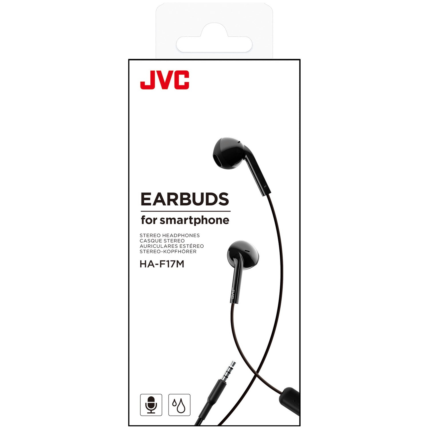 JVC HA-F17M-B - Wired In-Ear Headphones with Integrated Remote and Microphone, Black