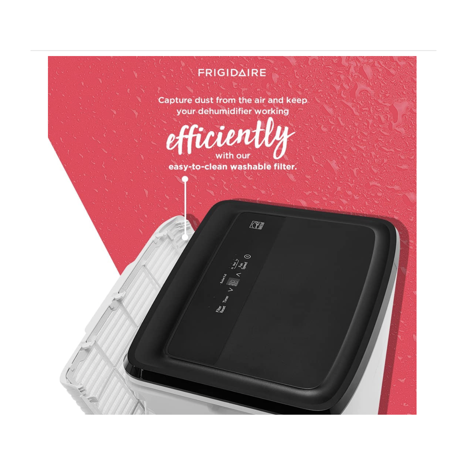 Frigidaire 22 pt. Dehumidifier, Low Humidity with a Easy-to-Clean Washable Filter and Custom Humidity Control for maximized comfort, in White -