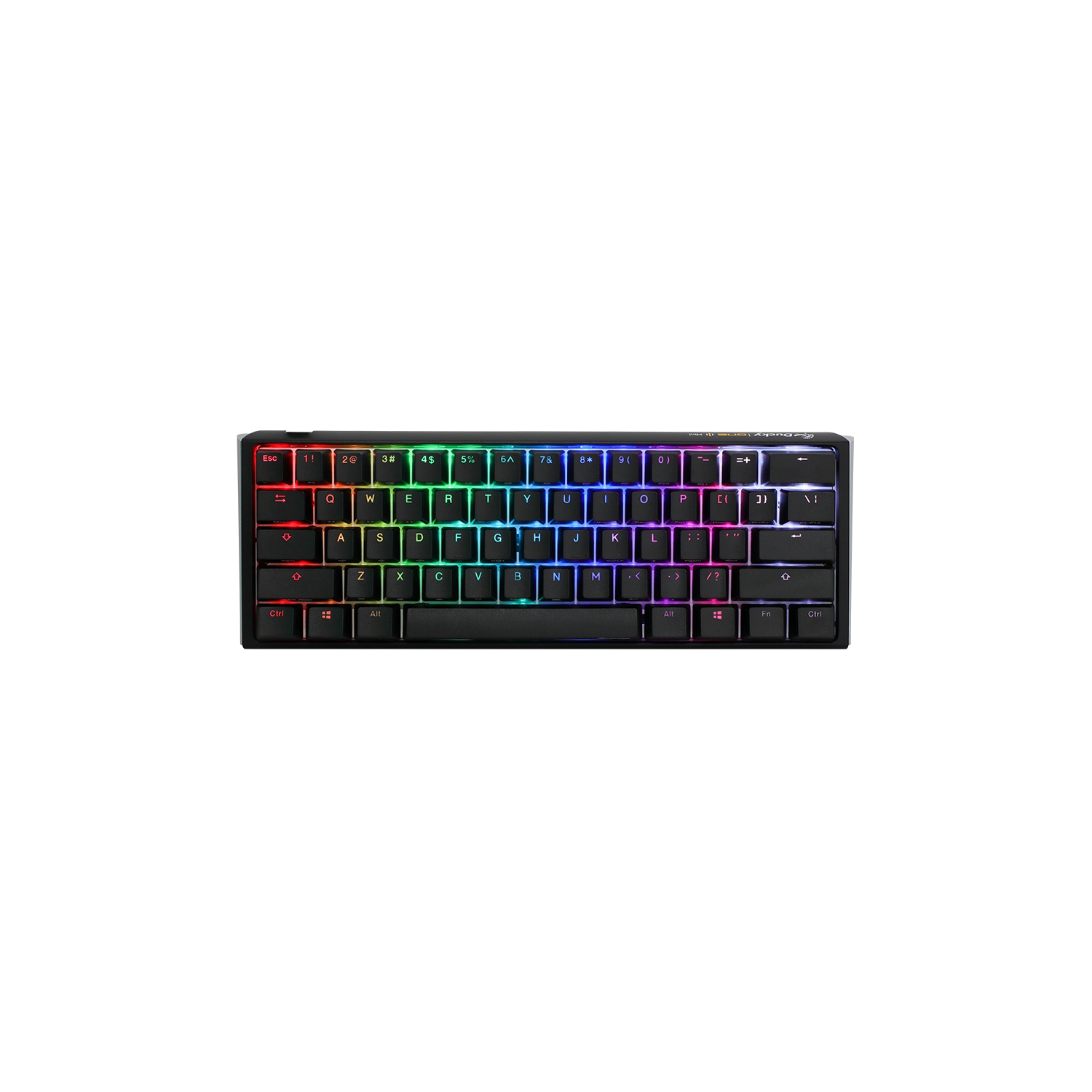 Ducky ONE 3 Hot-Swappable RGB Mechanical Keyboard, Cherry MX Silent Red, Dual-layer PCB, PBT Double shot keycaps, Mini Layout (61 keys), Black