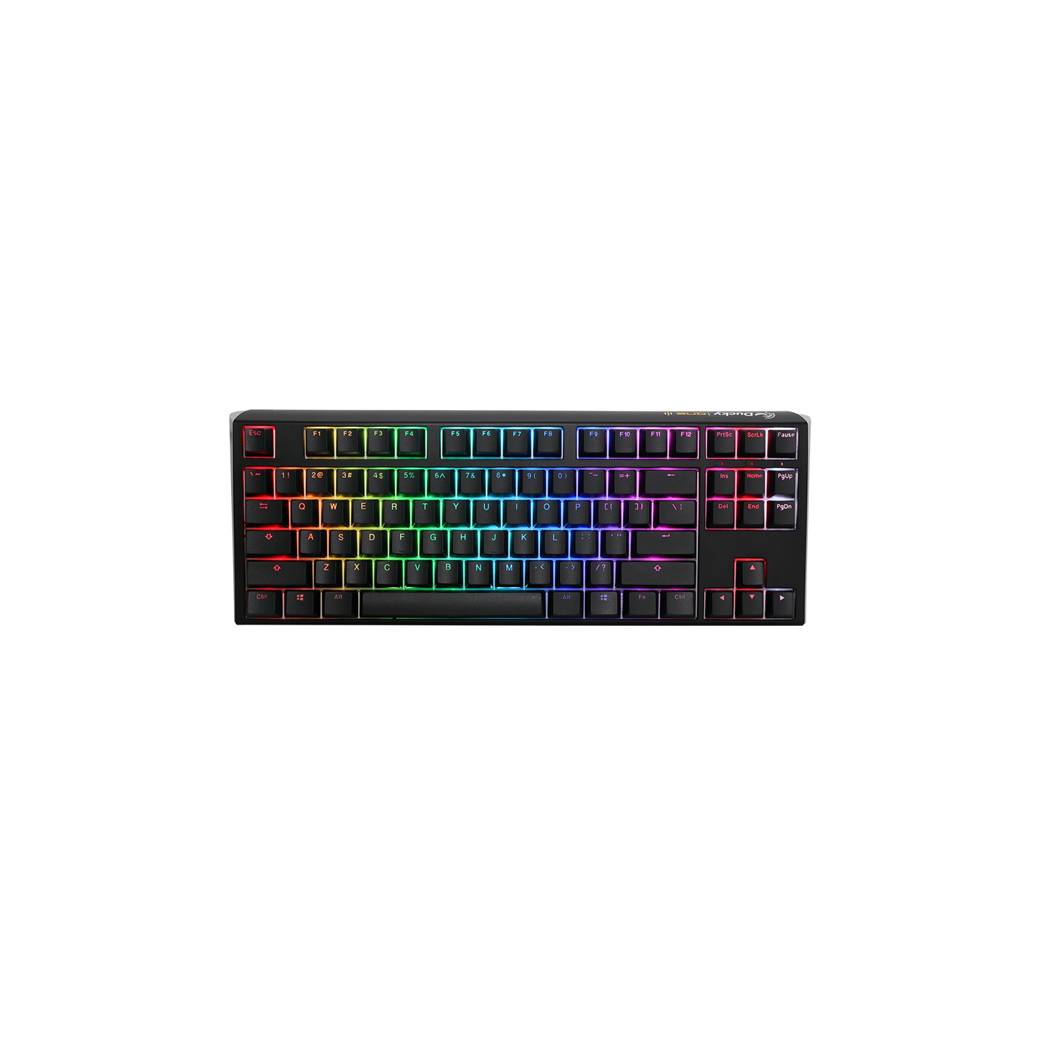 Ducky ONE 3 Hot-Swappable RGB Mechanical Keyboard, Cherry MX Silent Red, Dual-layer PCB, PBT Double shot keycaps, TKL Layout (87 Keys), Black