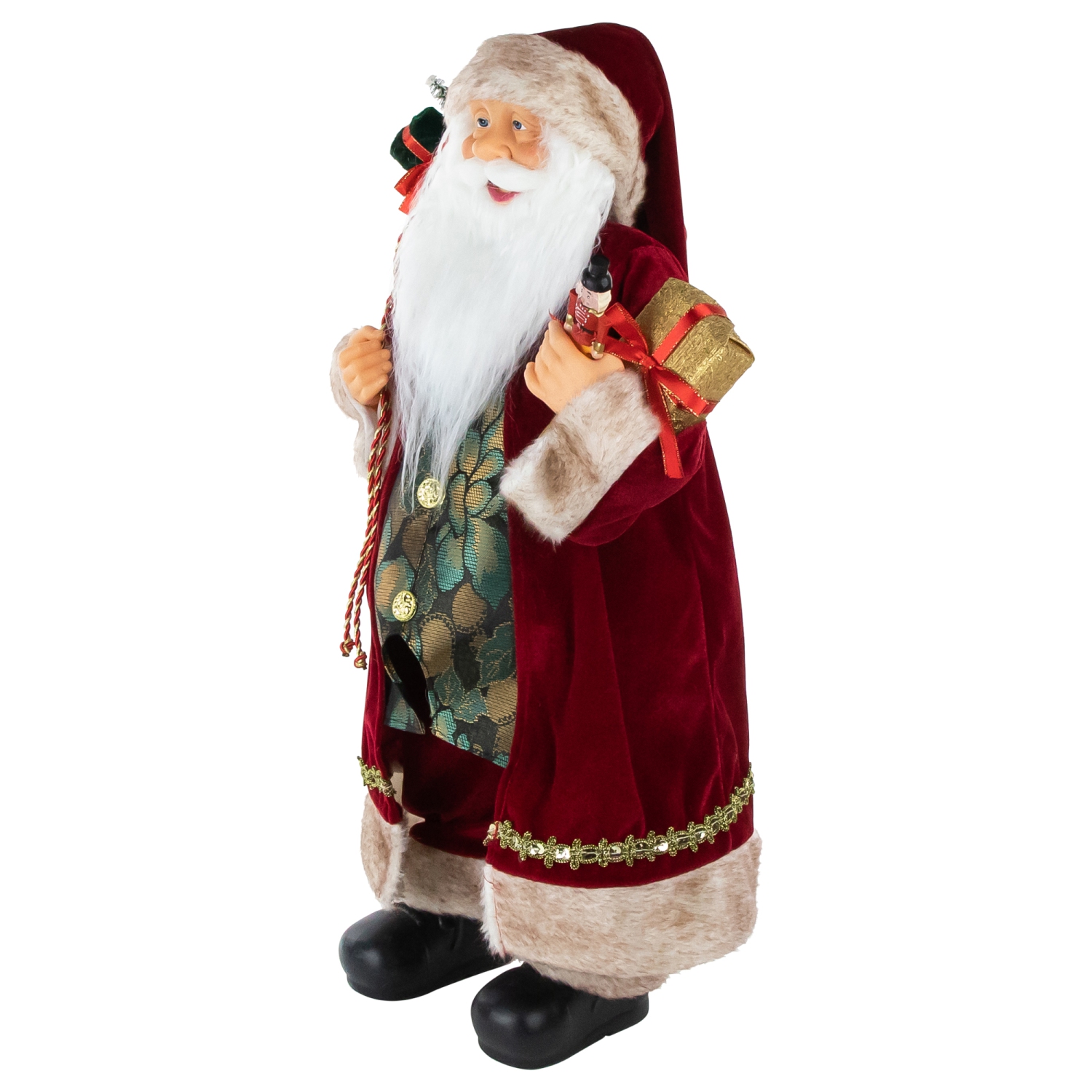 24" Chic Standing Santa Claus Christmas Figure with Gift Bag and Presents