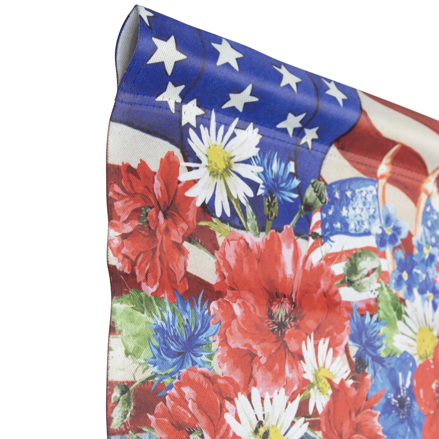 Patriotic Americana Floral Bouquet Outdoor House Flag 28" x 40"