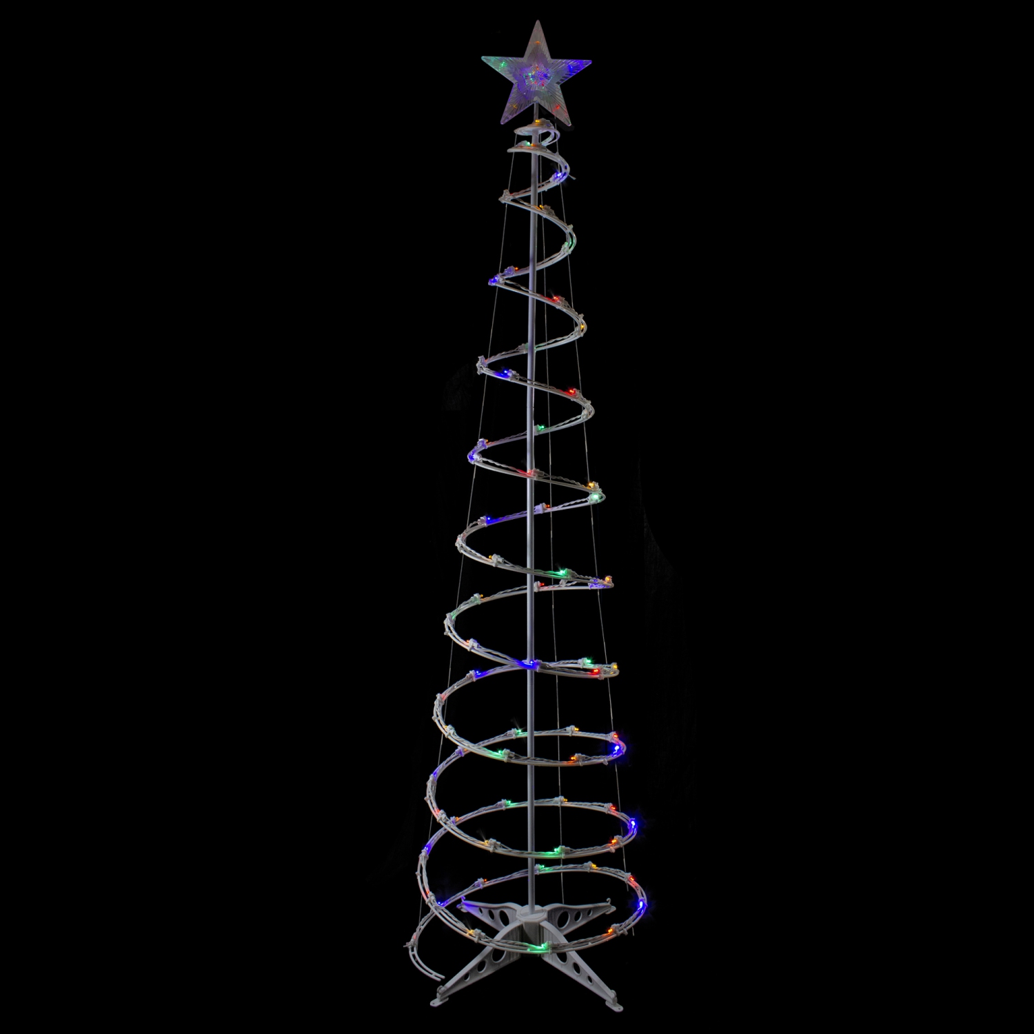 6ft LED Lighted Spiral Cone Tree Outdoor Christmas Decoration, Multi Lights