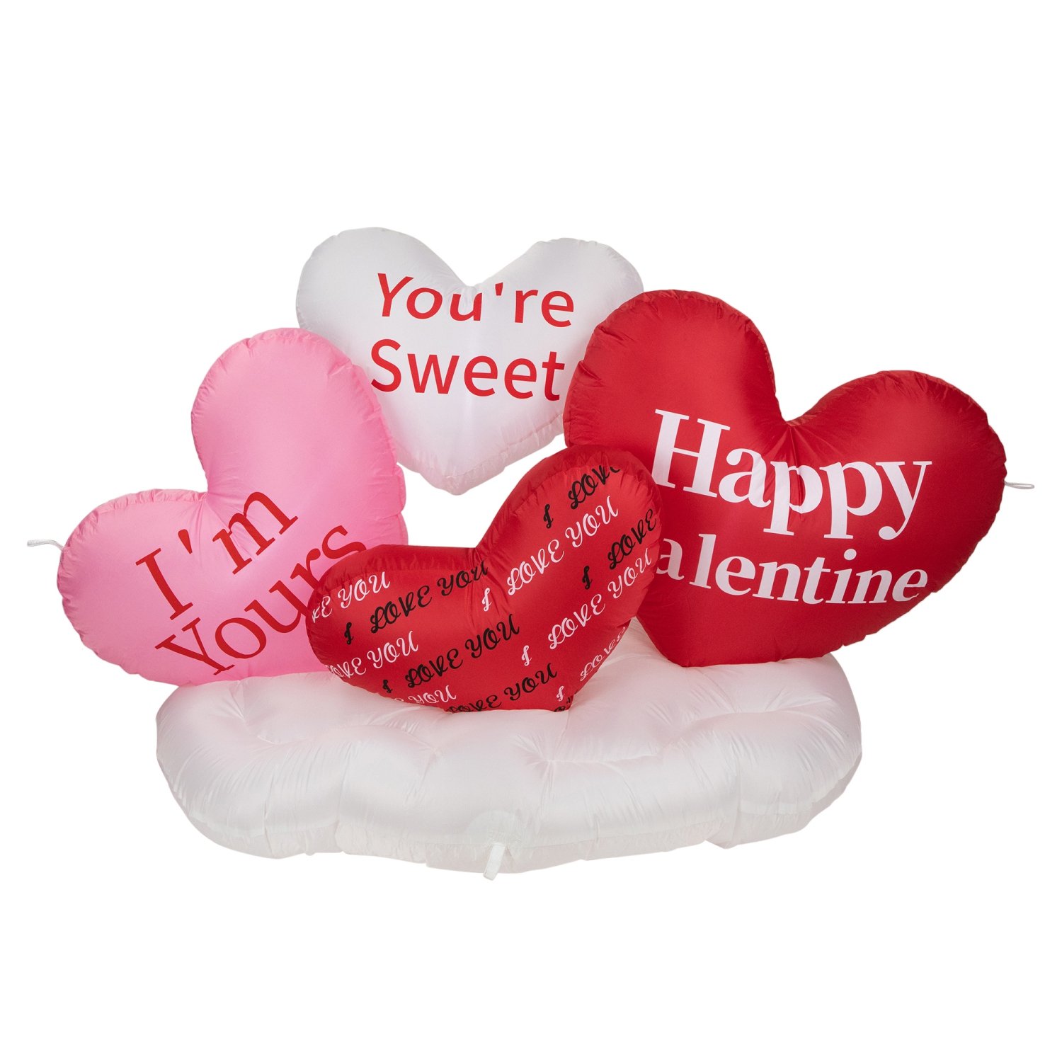 5' Inflatable Lighted Valentine's Day Conversation Hearts Outdoor Decoration
