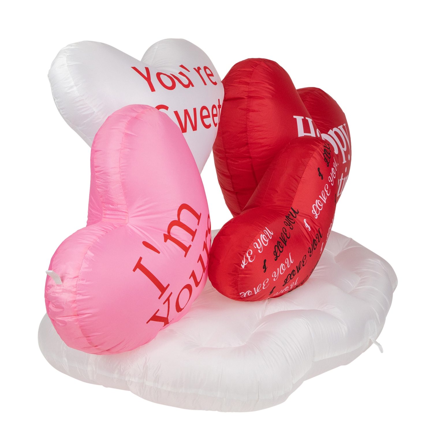 5' Inflatable Lighted Valentine's Day Conversation Hearts Outdoor Decoration
